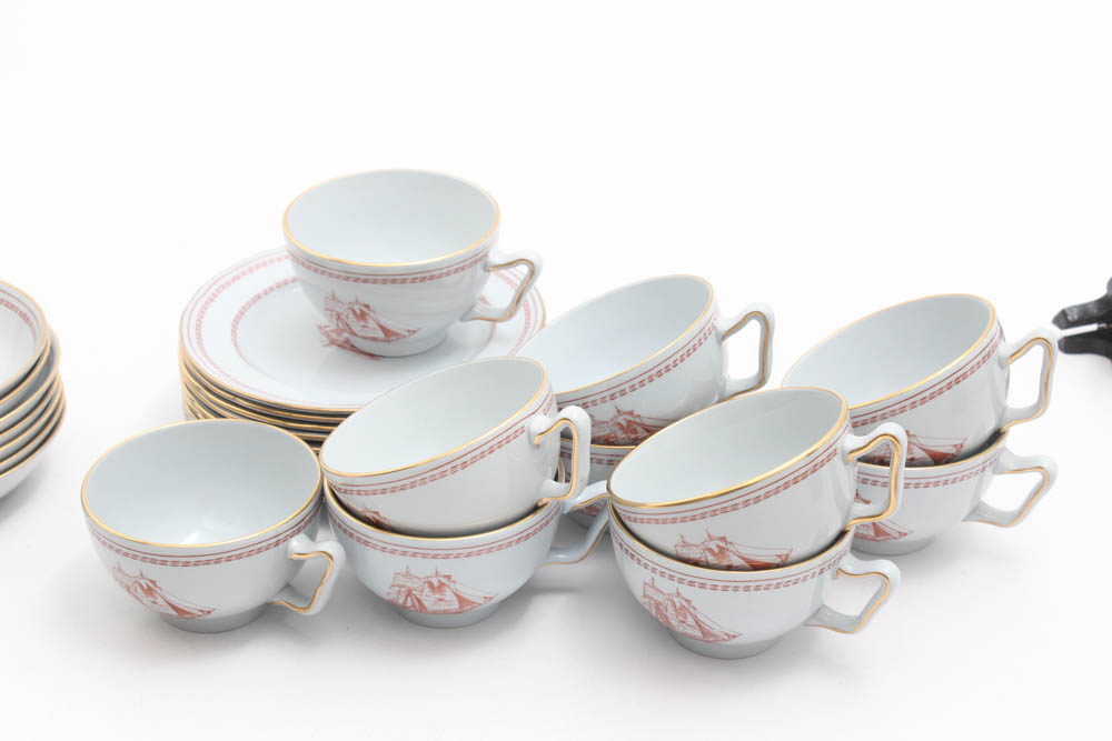 Copeland Spode "Trade Winds Red" Stone China Dinnerware