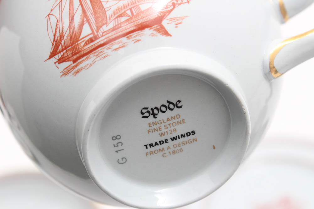Copeland Spode "Trade Winds Red" Stone China Dinnerware