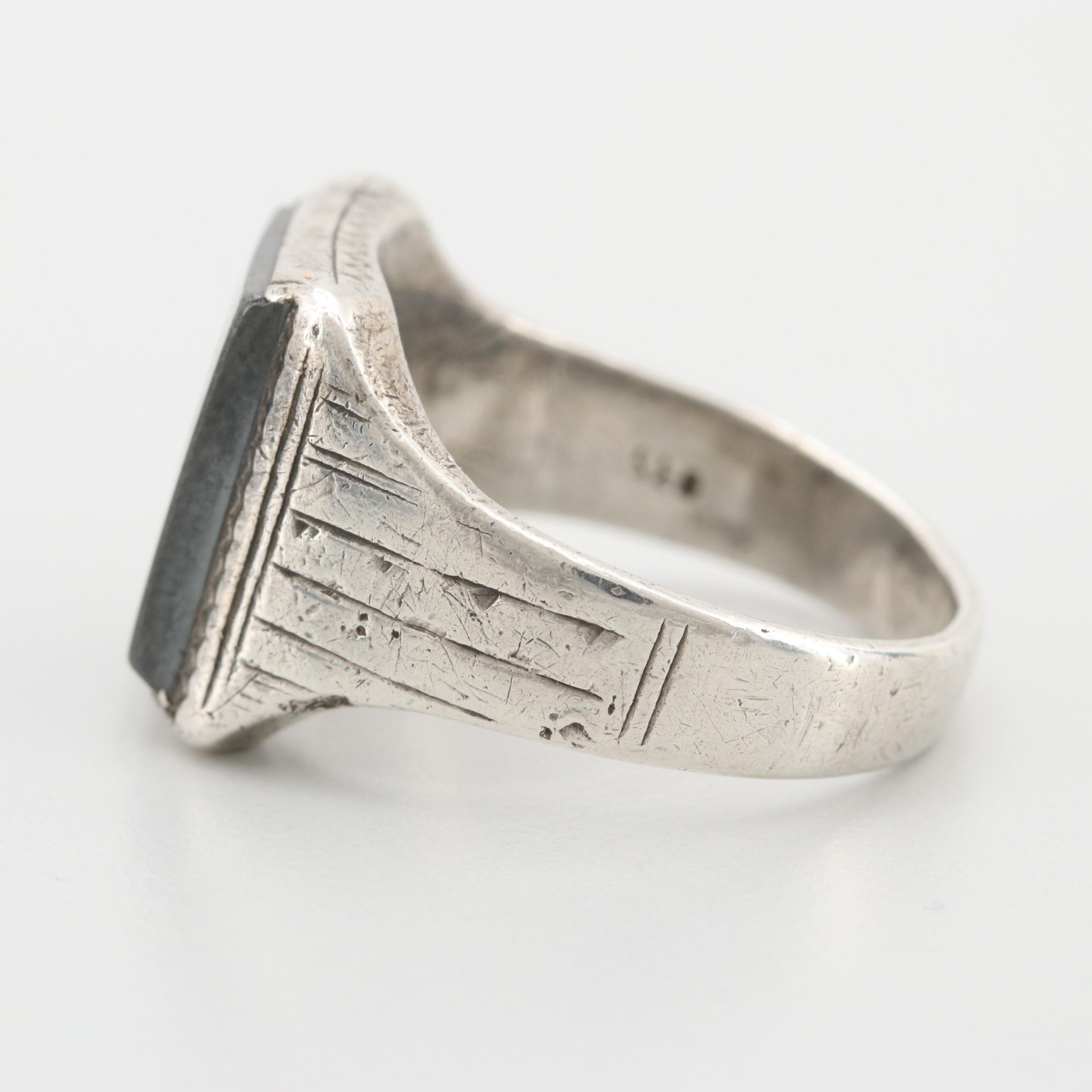 Sterling Silver Hematite Ring