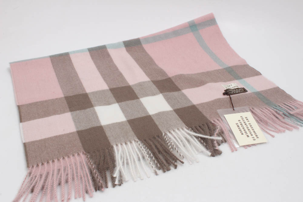 Sky Cashmere Virgin Wool Fringed Shawl/Scarf