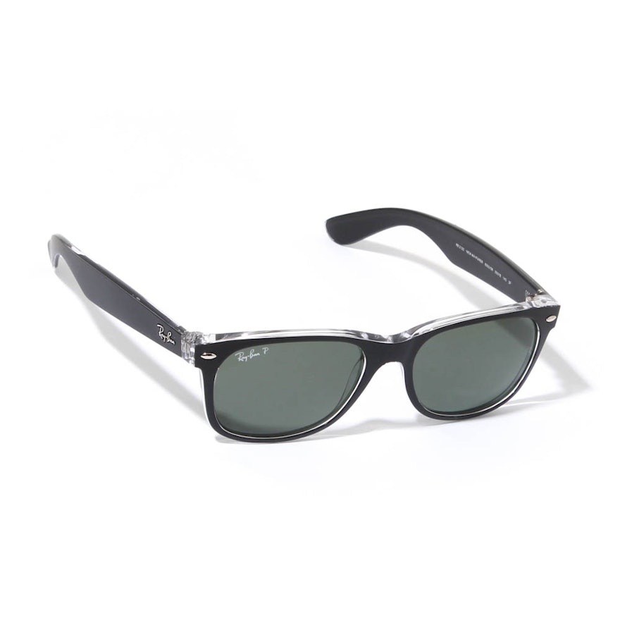 Ray-Ban Polarized New Wayfarer Matte Black and Transparent Polarized Sunglasses