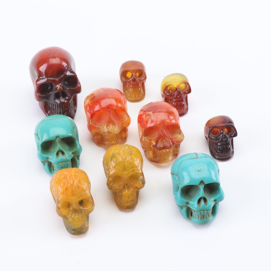 Cast Resin Decorative Skulls