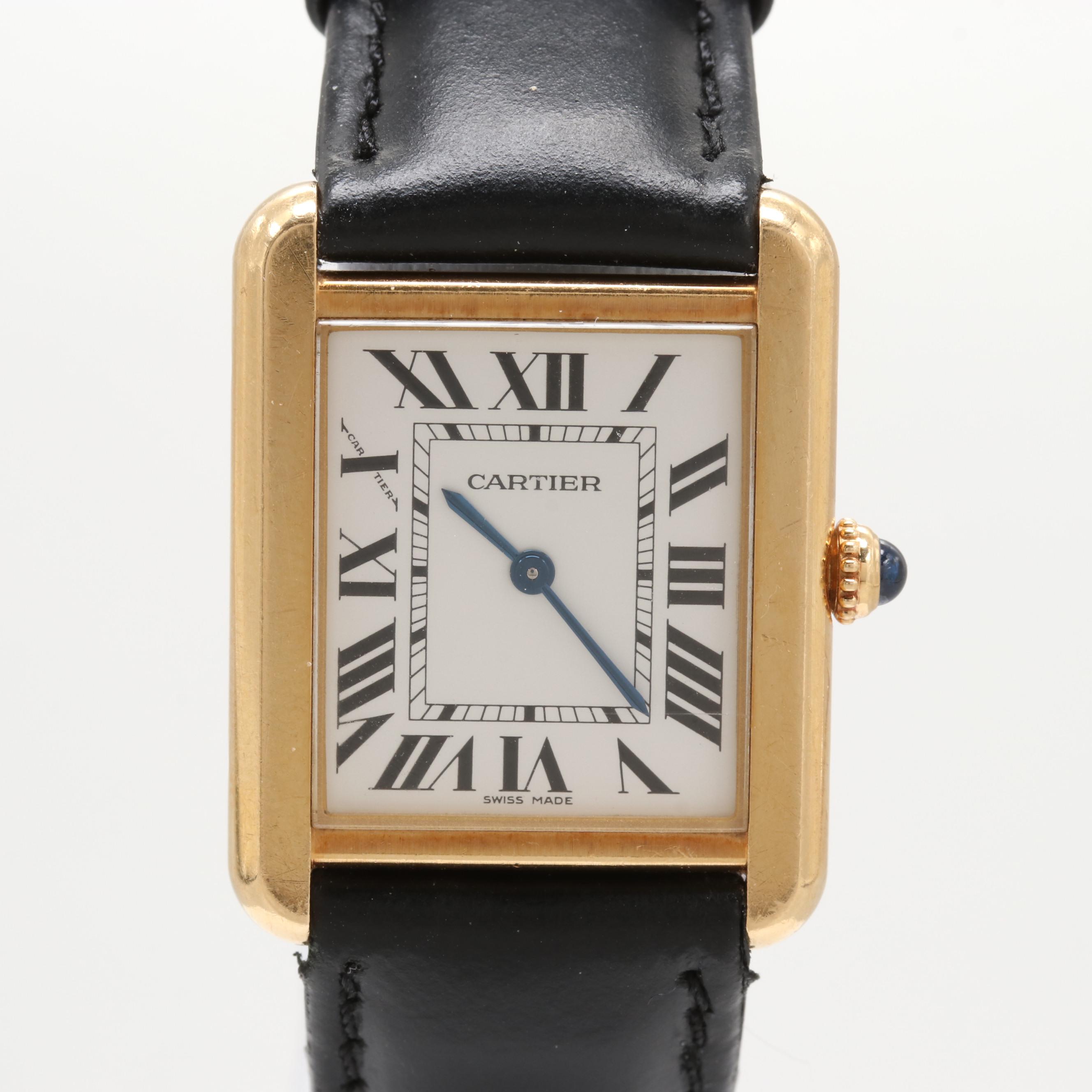 Cartier 18K Yellow Gold Tank Solo Quartz Watch