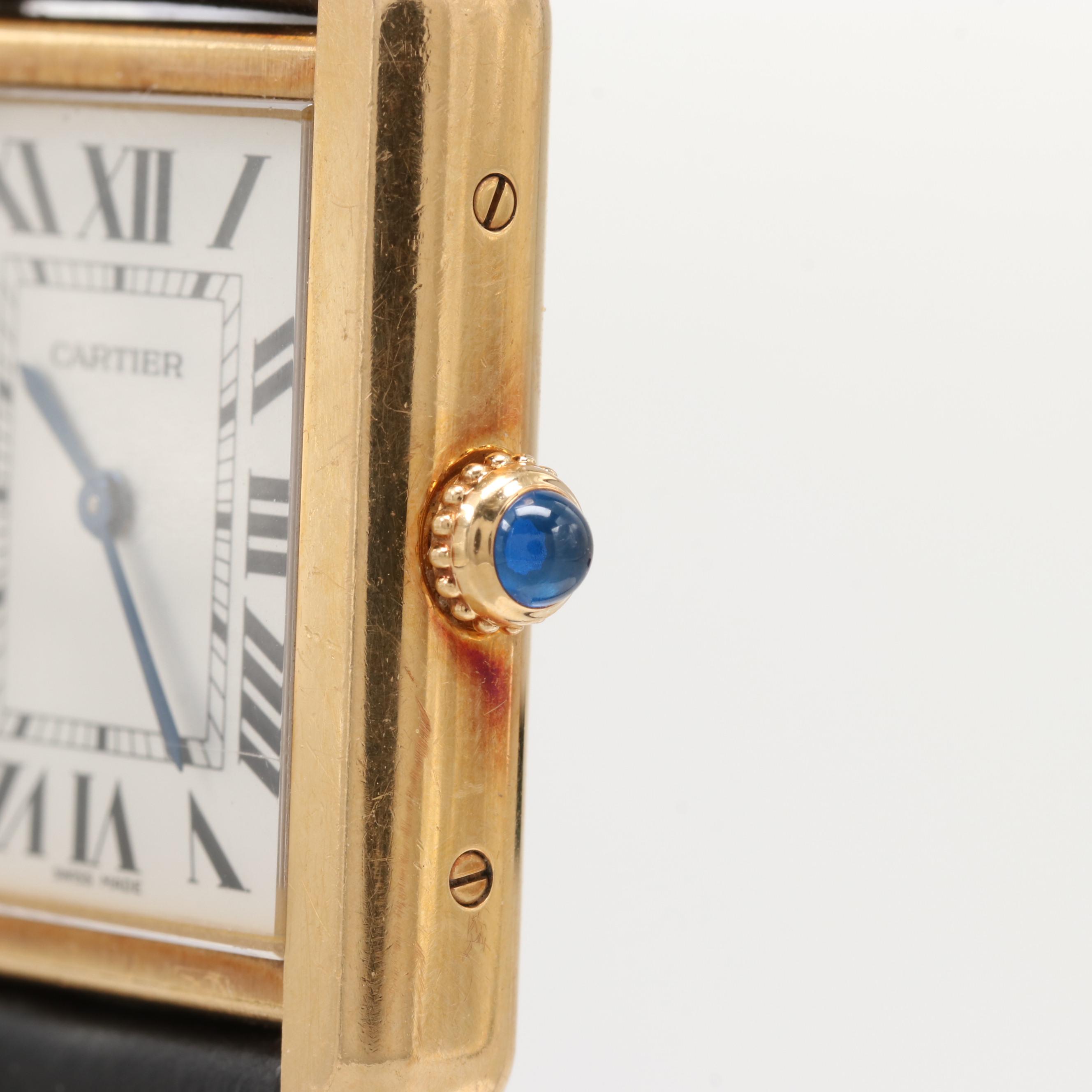 Cartier 18K Yellow Gold Tank Solo Quartz Watch