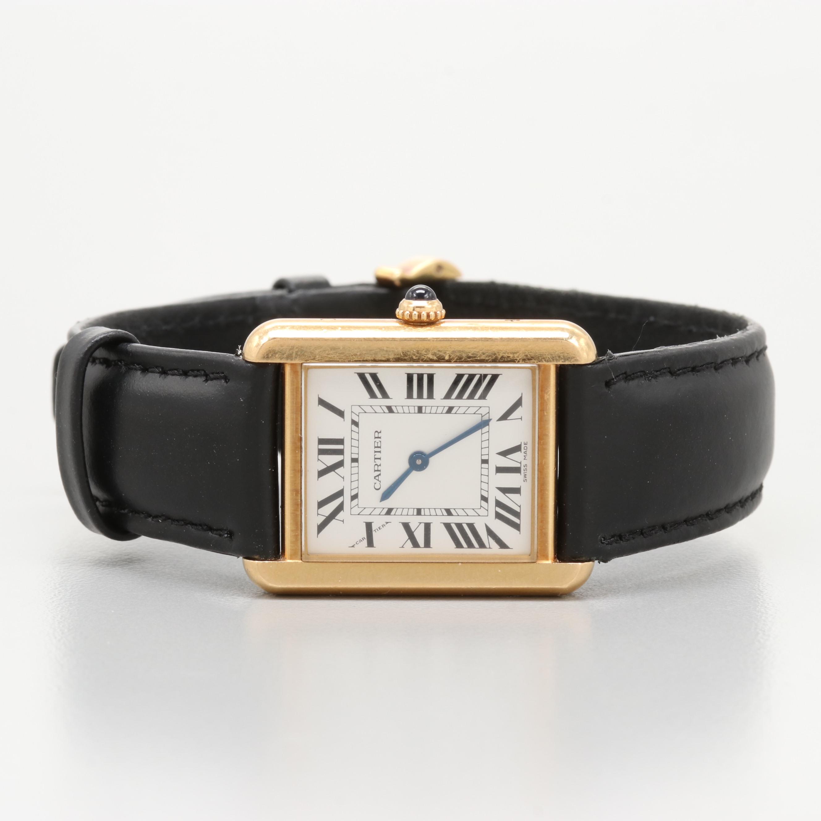 Cartier 18K Yellow Gold Tank Solo Quartz Watch