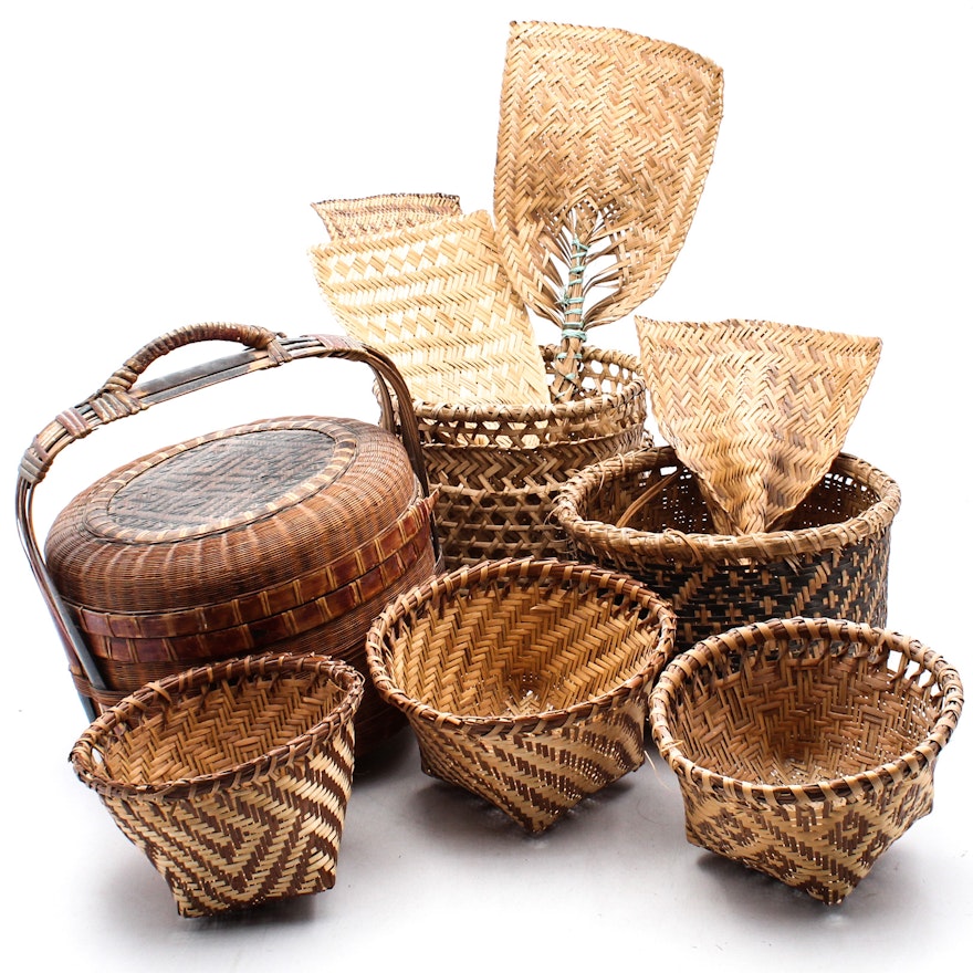 Woven Baskets and Fans