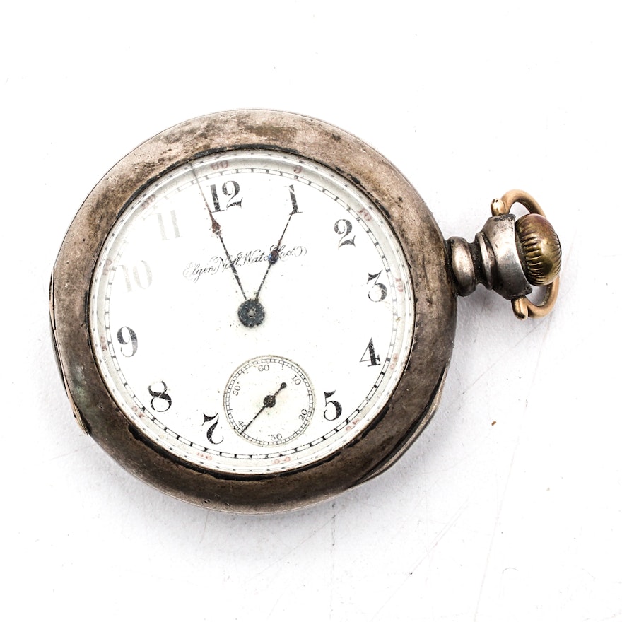 Sterling Silver Elgin Pocket Watch