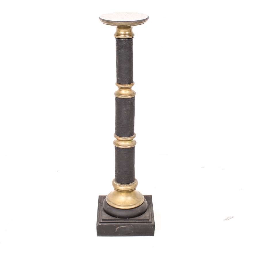 Decorative Brass and Cast Metal Pedestal