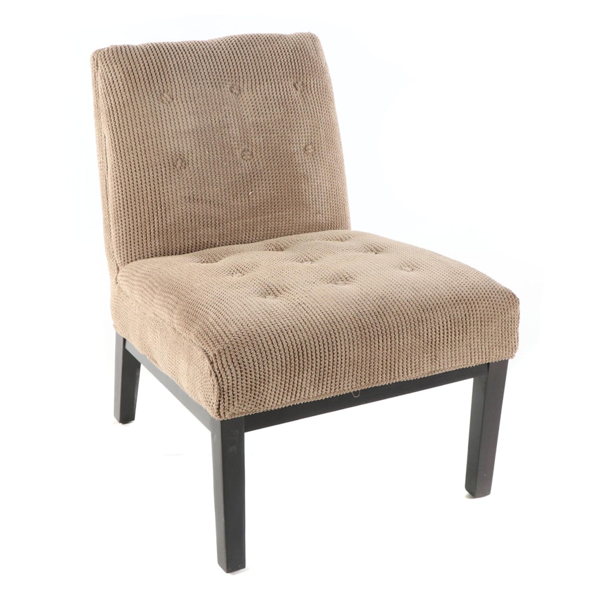 Corduroy Upholstered Slipper Chair, 21st Century