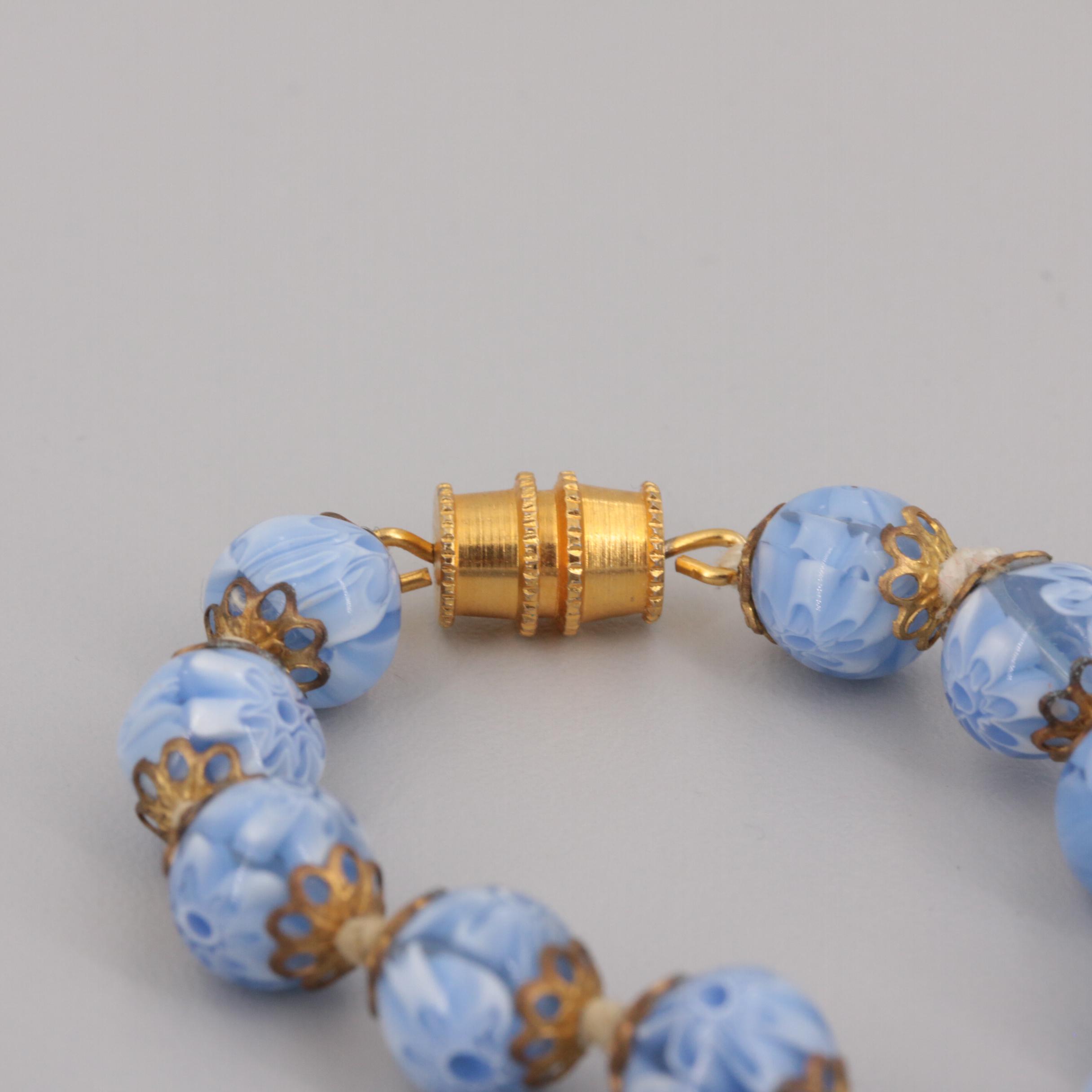 Vintage Millefiori Art Glass Bead Necklaces