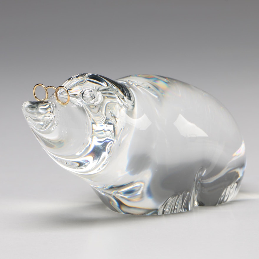 Steuben "Mr. Mole" Art Glass Figurine Designed by Joel Smith, 2005