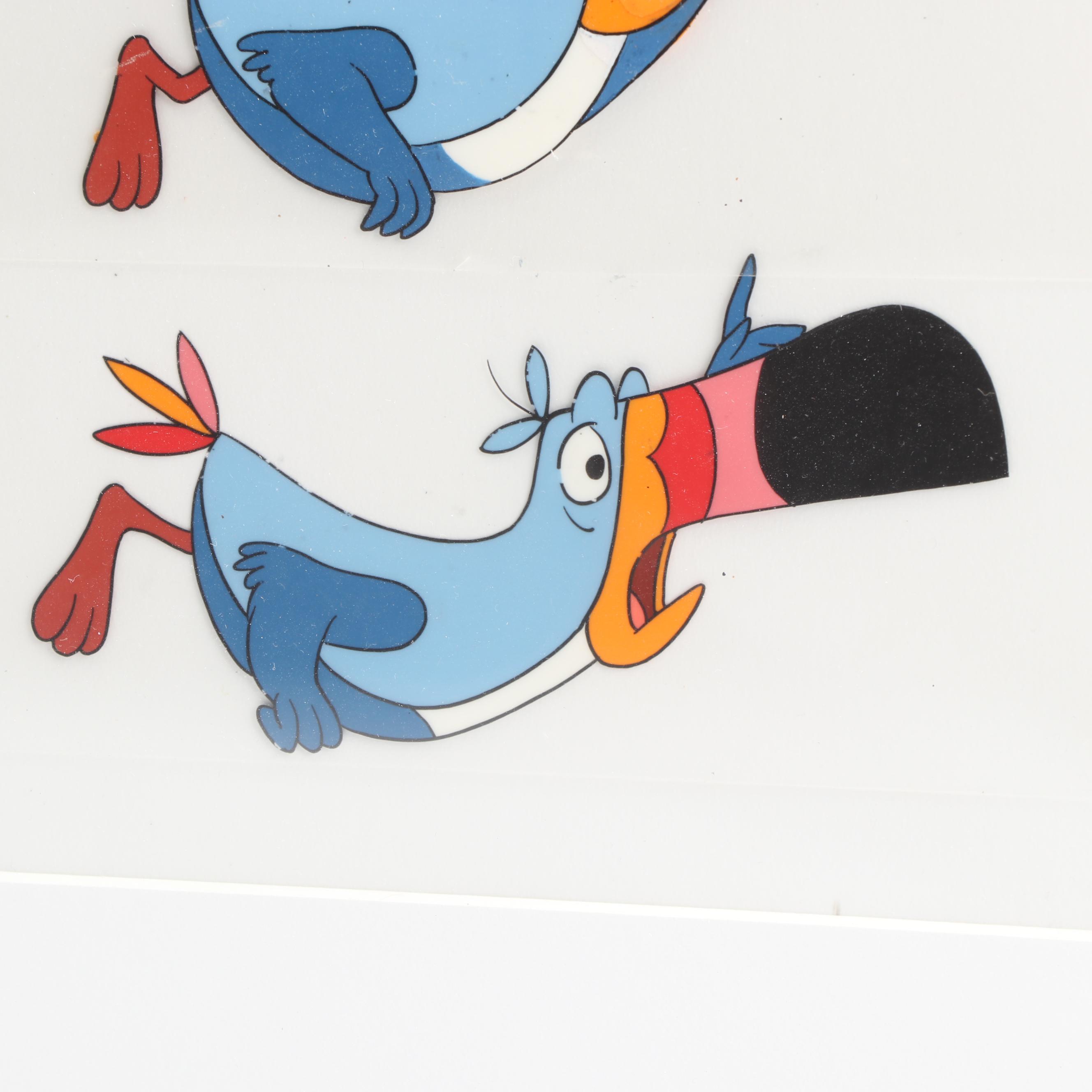 Four Kellogg's Fruit Loops Toucan Sam 1980s Animation Cels