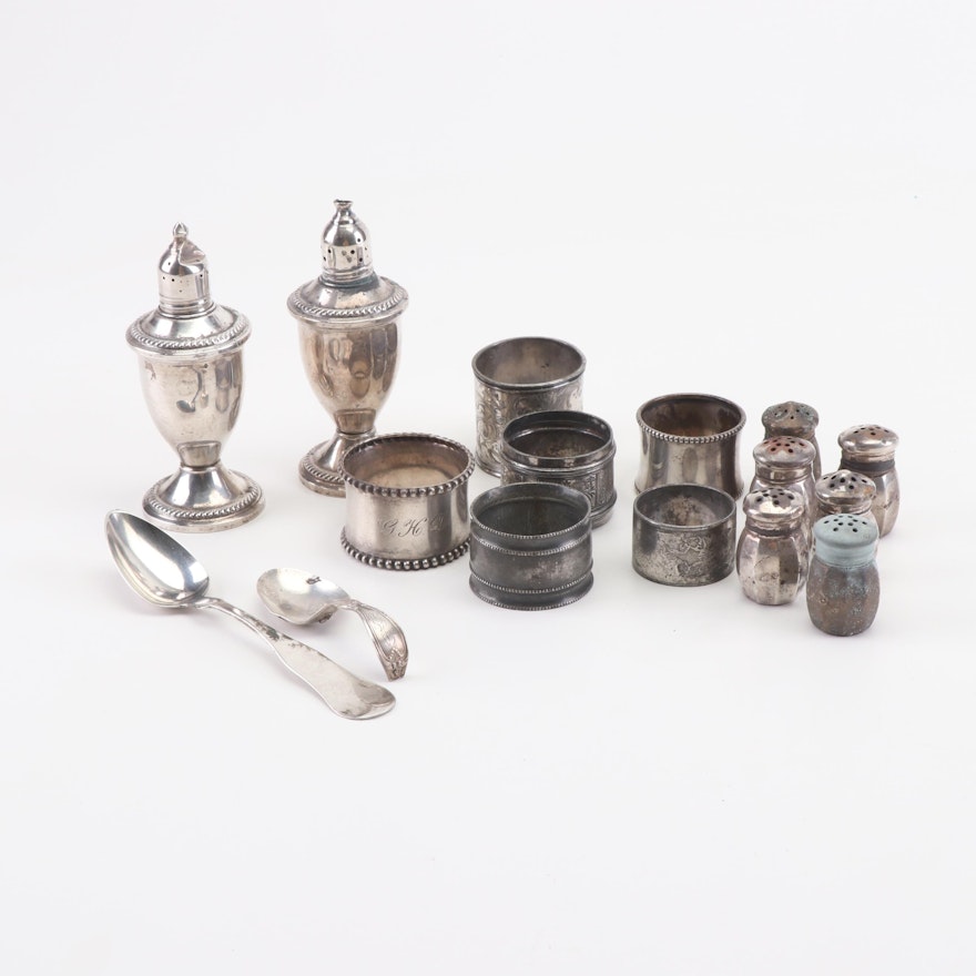 Duchin Creations Weighted Sterling Shaker Set with Other Silver Tableware