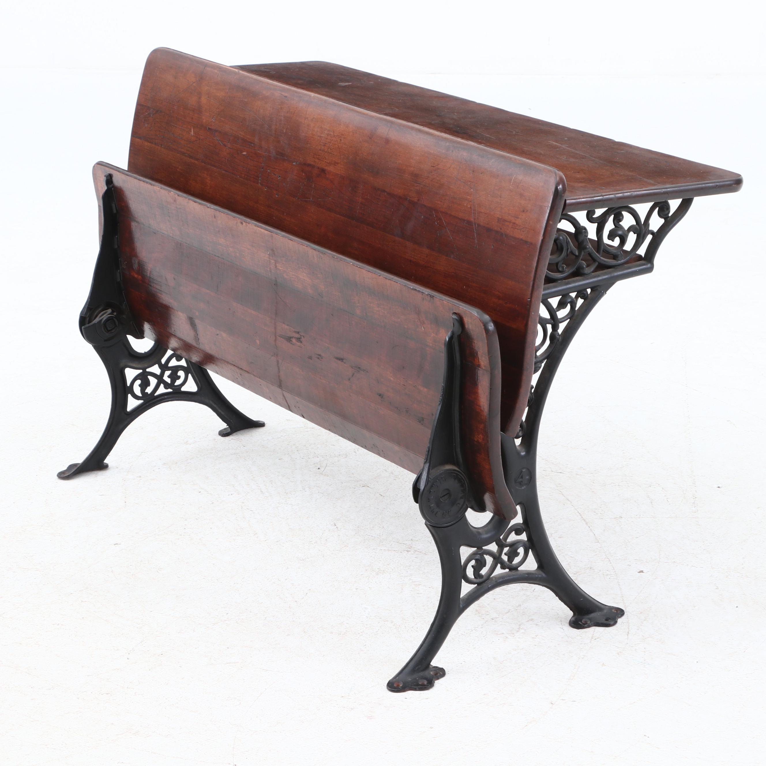 Antique Double School Desk by Buffalo Hardware Company