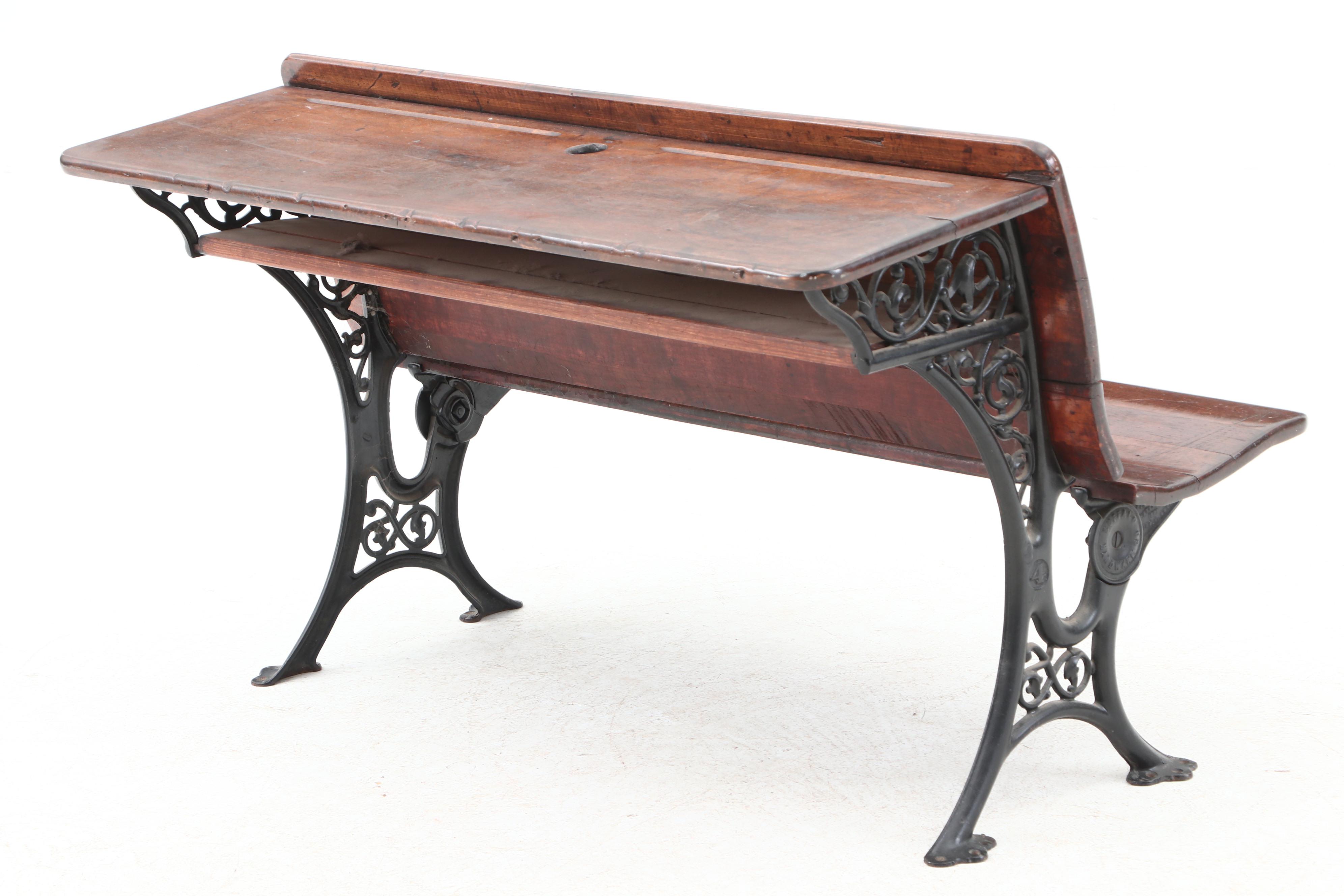 Antique Double School Desk by Buffalo Hardware Company