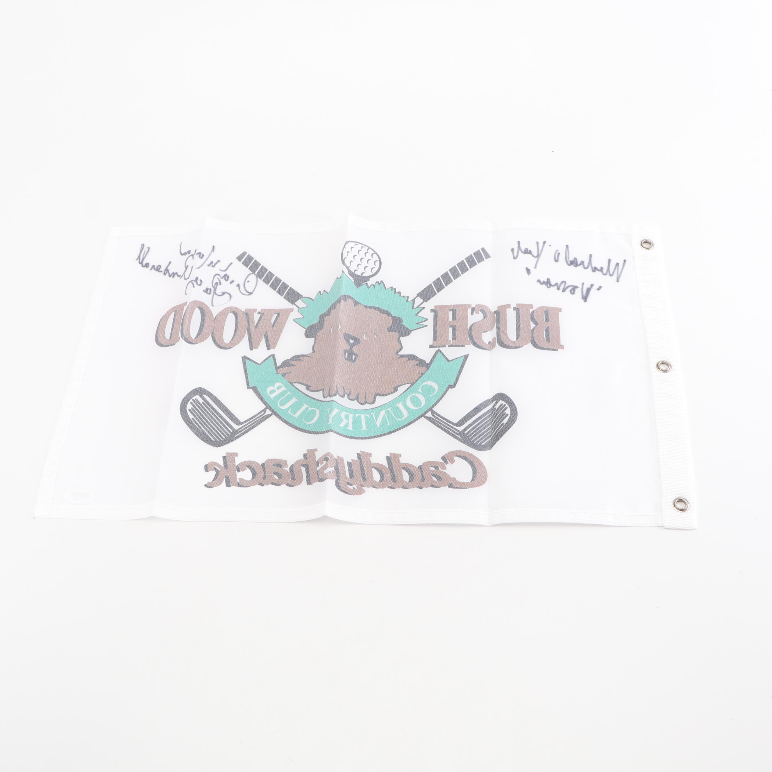 Michael O'Keefe and Cindy Morgan Autographed "Caddyshack" Flag - PSA/DNA COA