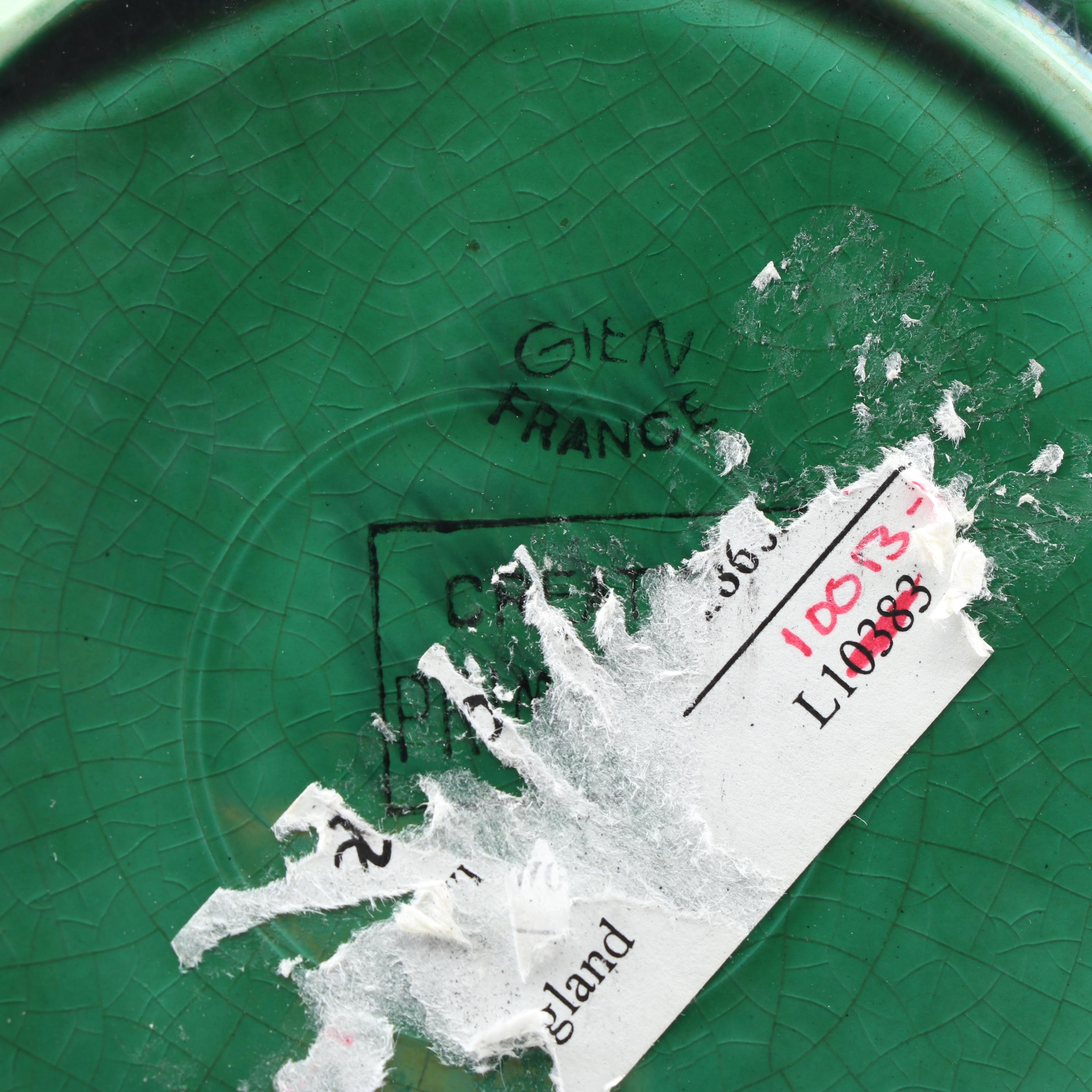 Green Leaf Motif Majolica Salad Plates featuring Clairefontaine