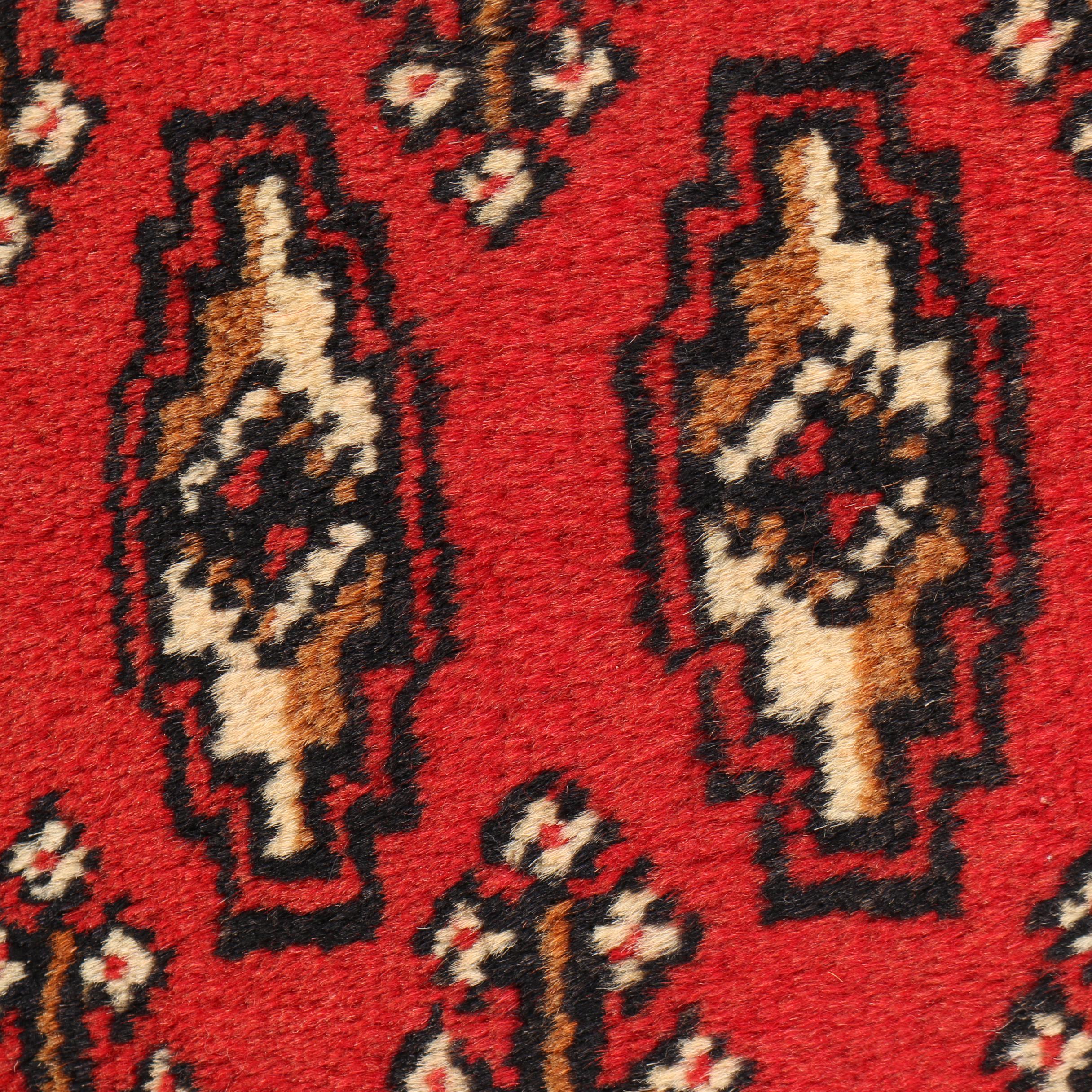 Hand-Knotted Persian Bokhara Wool Rug