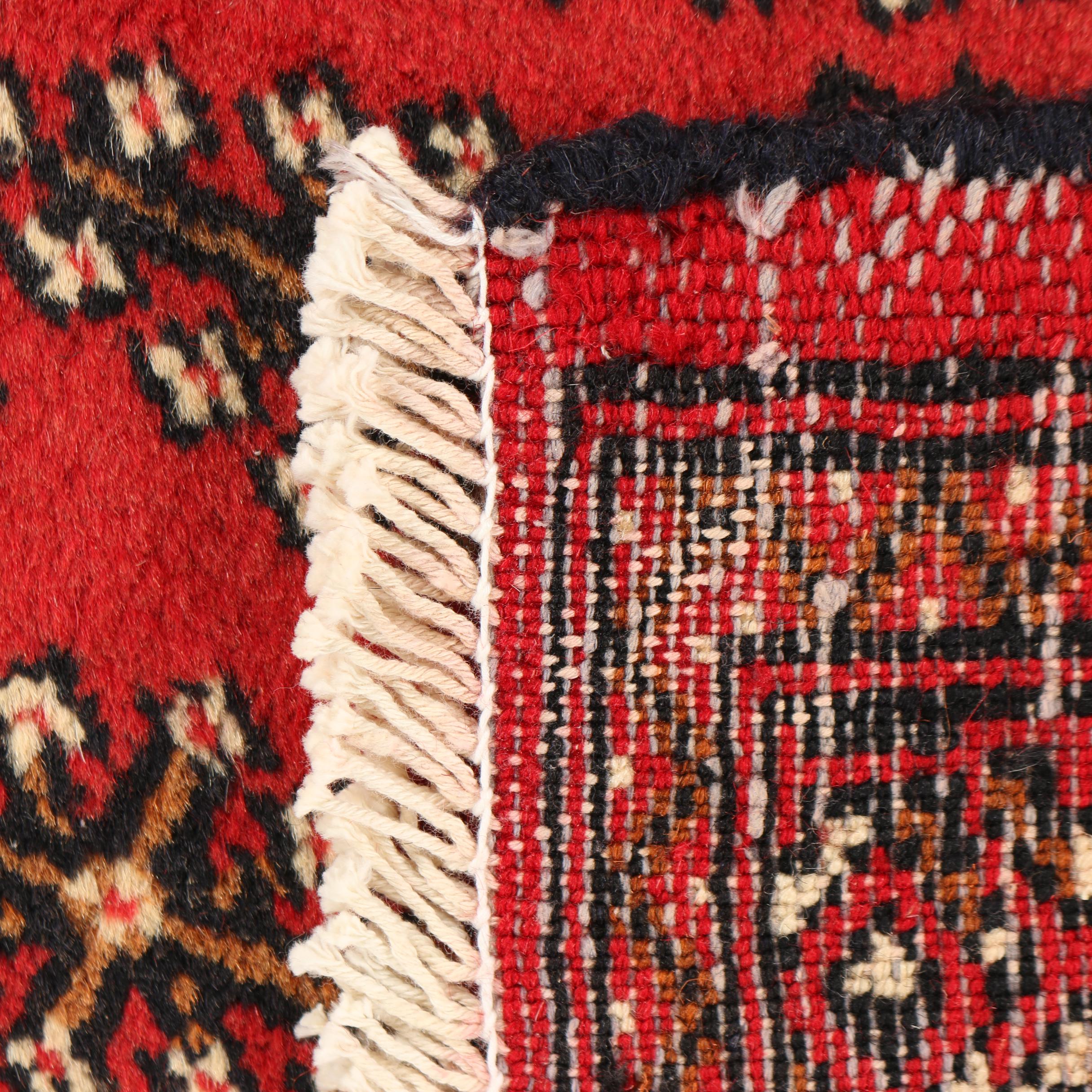 Hand-Knotted Persian Bokhara Wool Rug