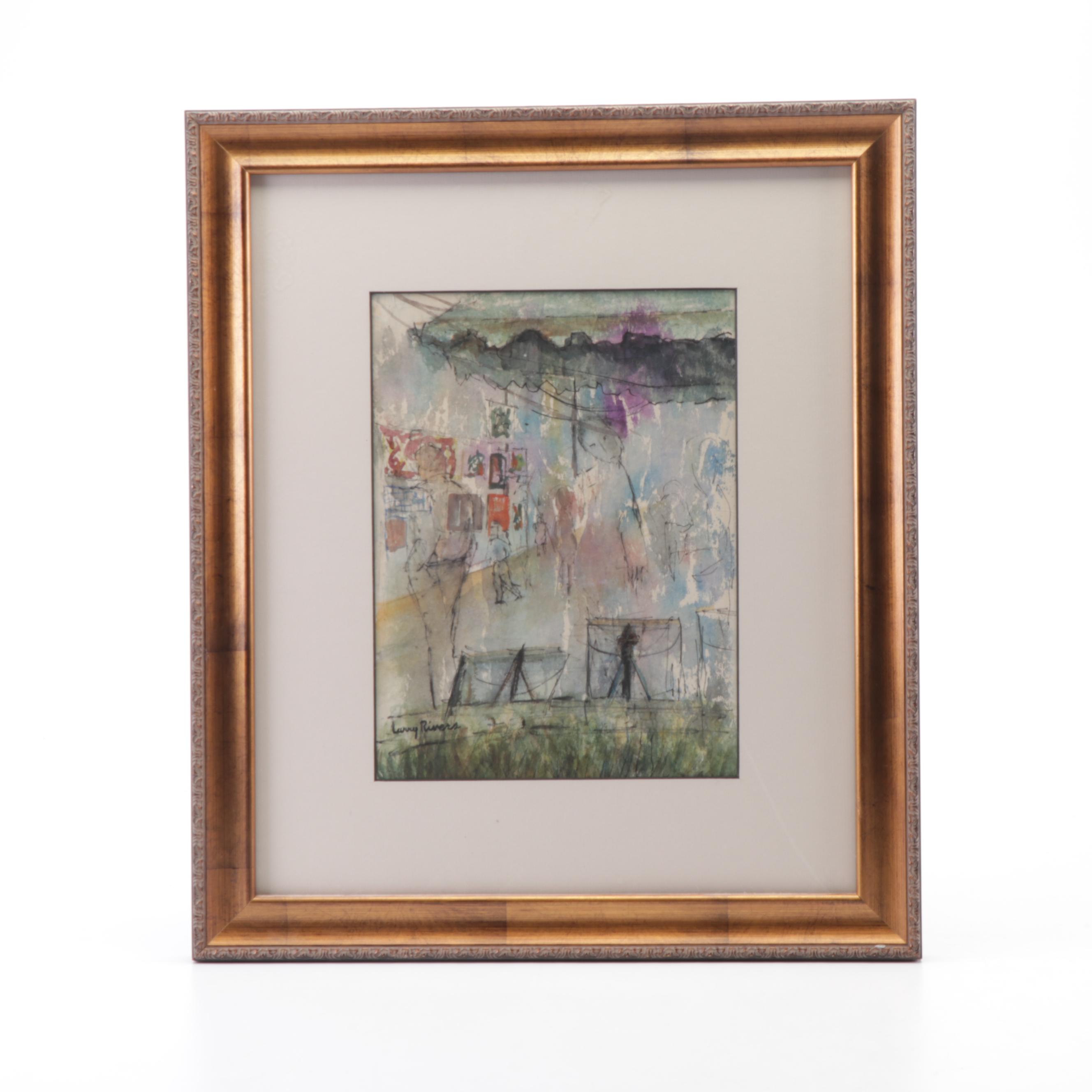 Larry Rivers Mixed Media Painting