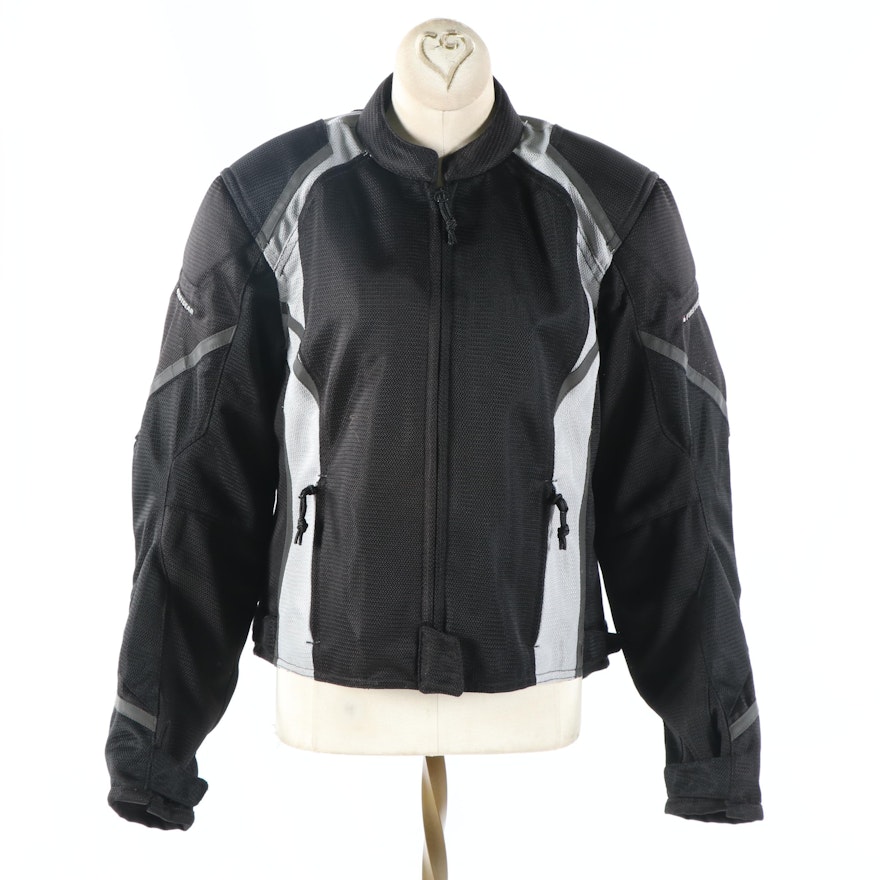 Women's Firstgear Black Nylon and Poly Blend Motorcycle Jacket