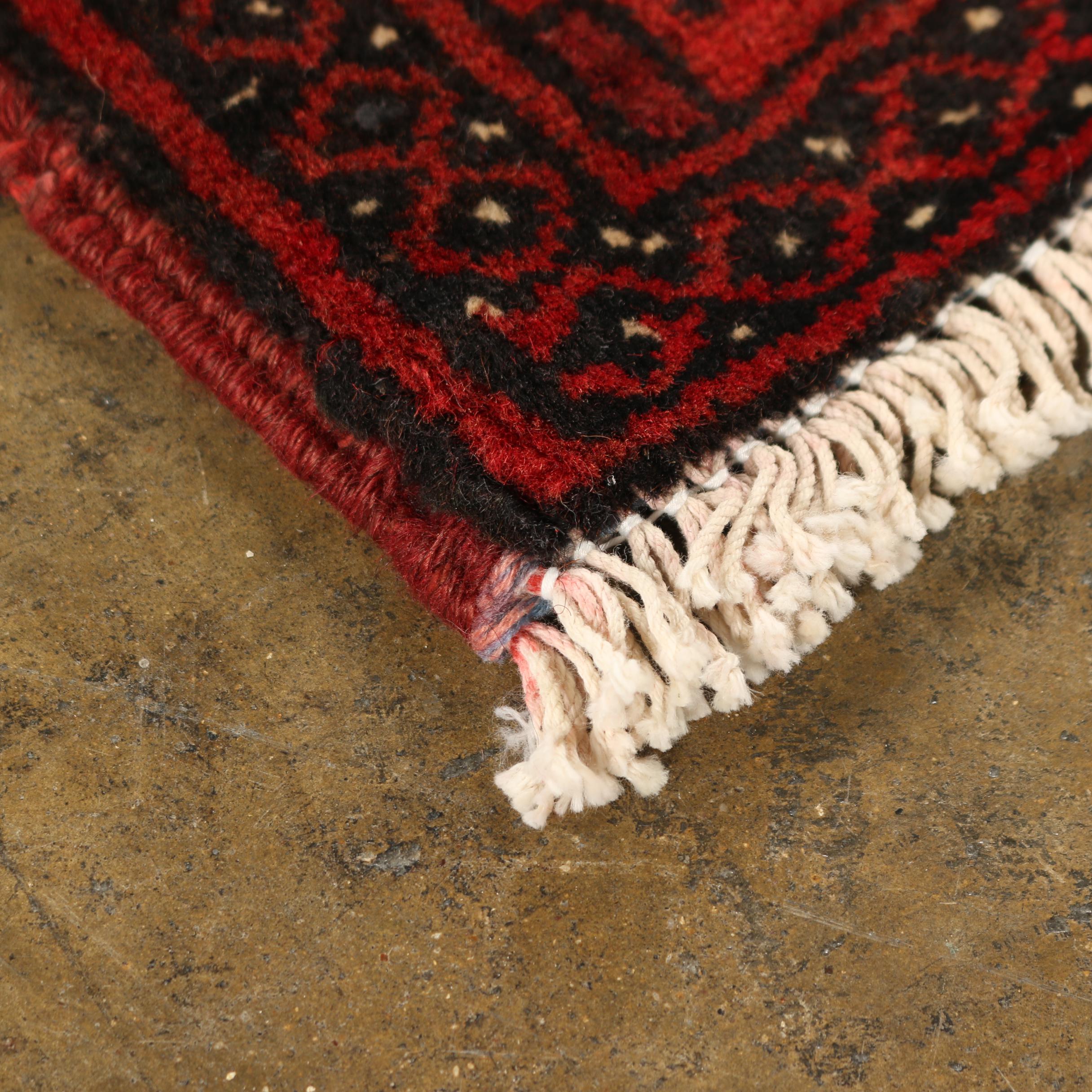 Hand-Knotted Persian Bokhara Wool Rug
