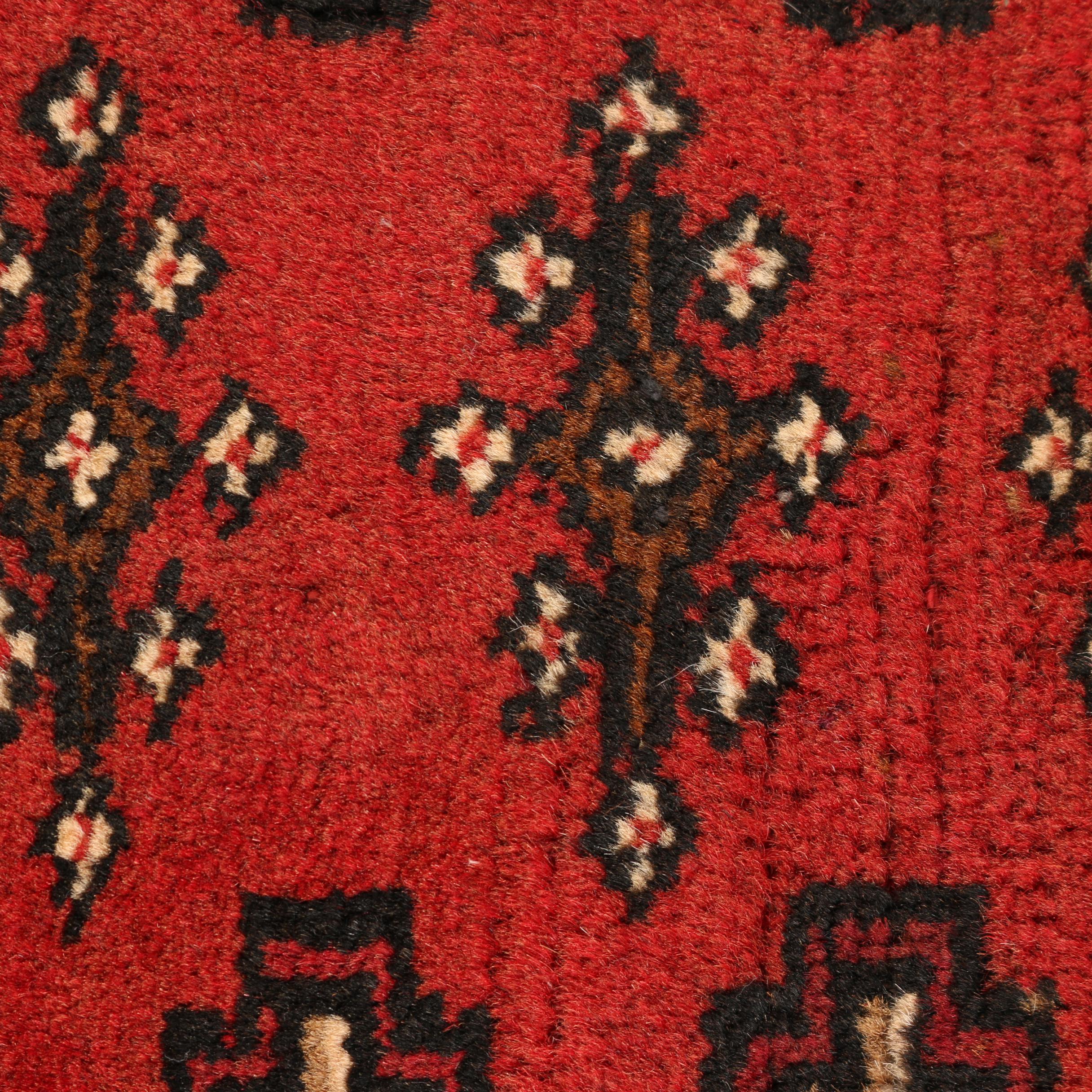 Hand-Knotted Persian Bokhara Wool Rug