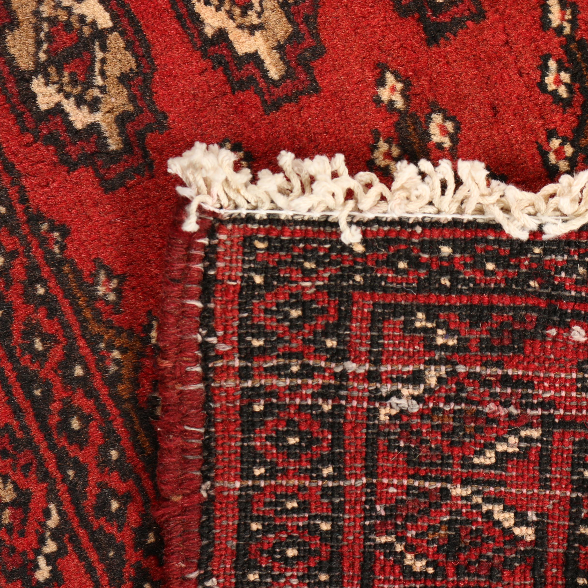 Hand-Knotted Persian Bokhara Wool Rug