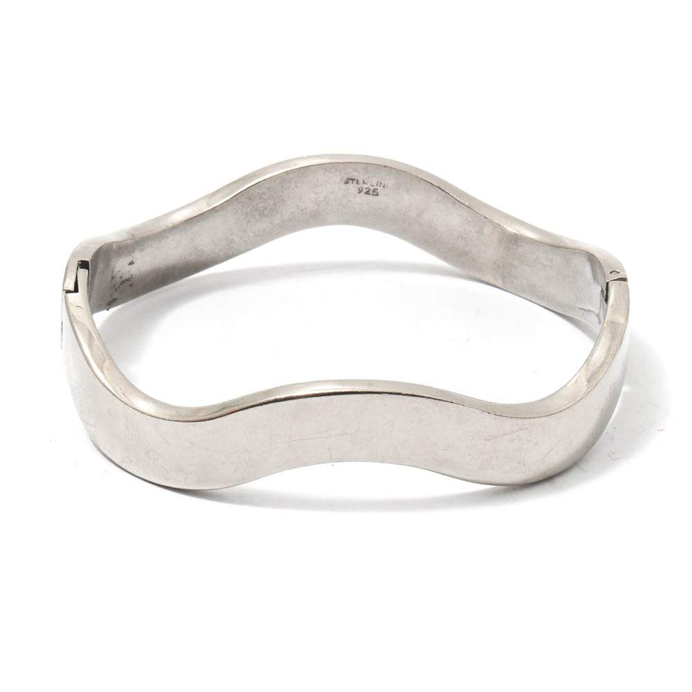 Sterling Silver Hinged Bangle Bracelet