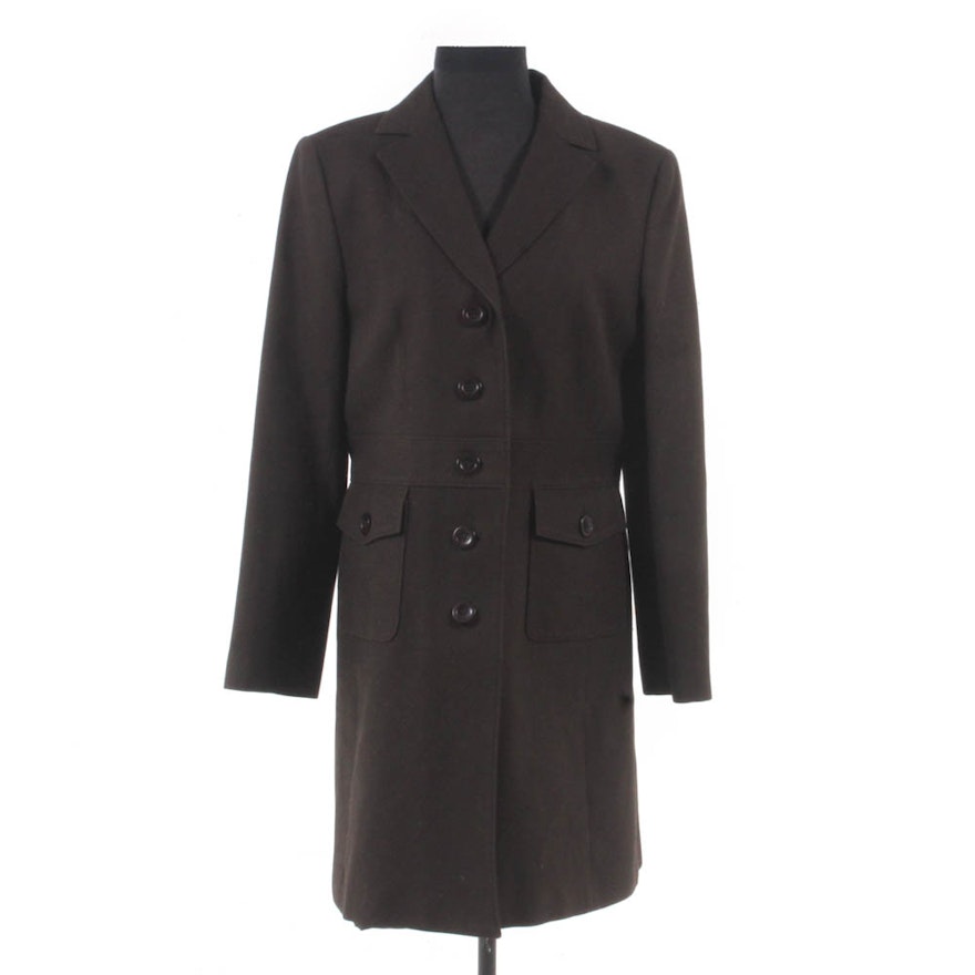 Ann Taylor Button-Front Military-Style Coat