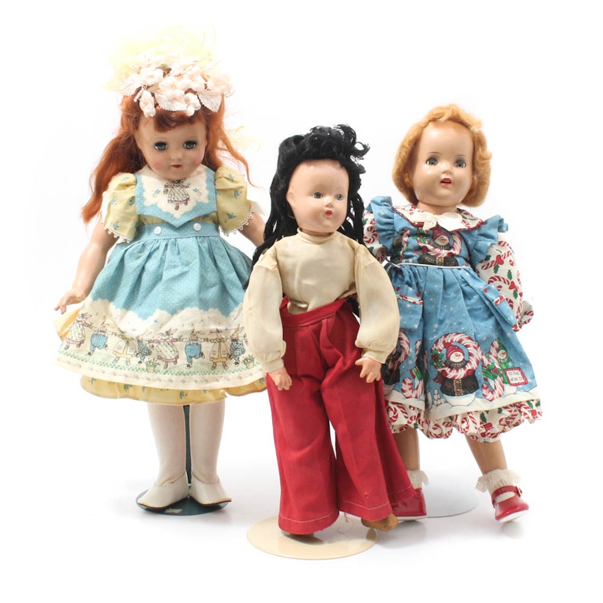Vintage Dolls Featuring Ideal Toni Doll, circa 1950