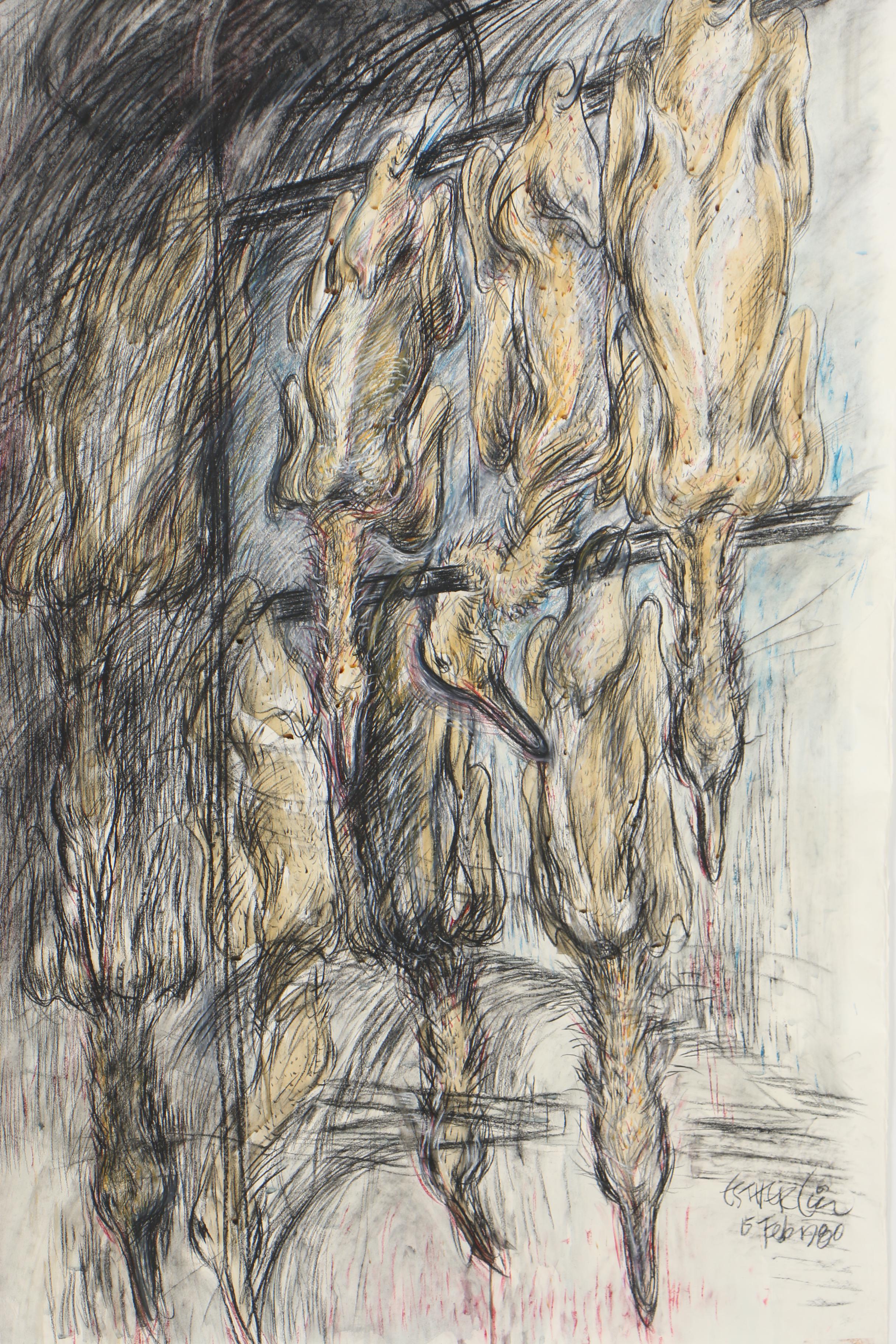 Esther Liu 1980 Pastel Drawing