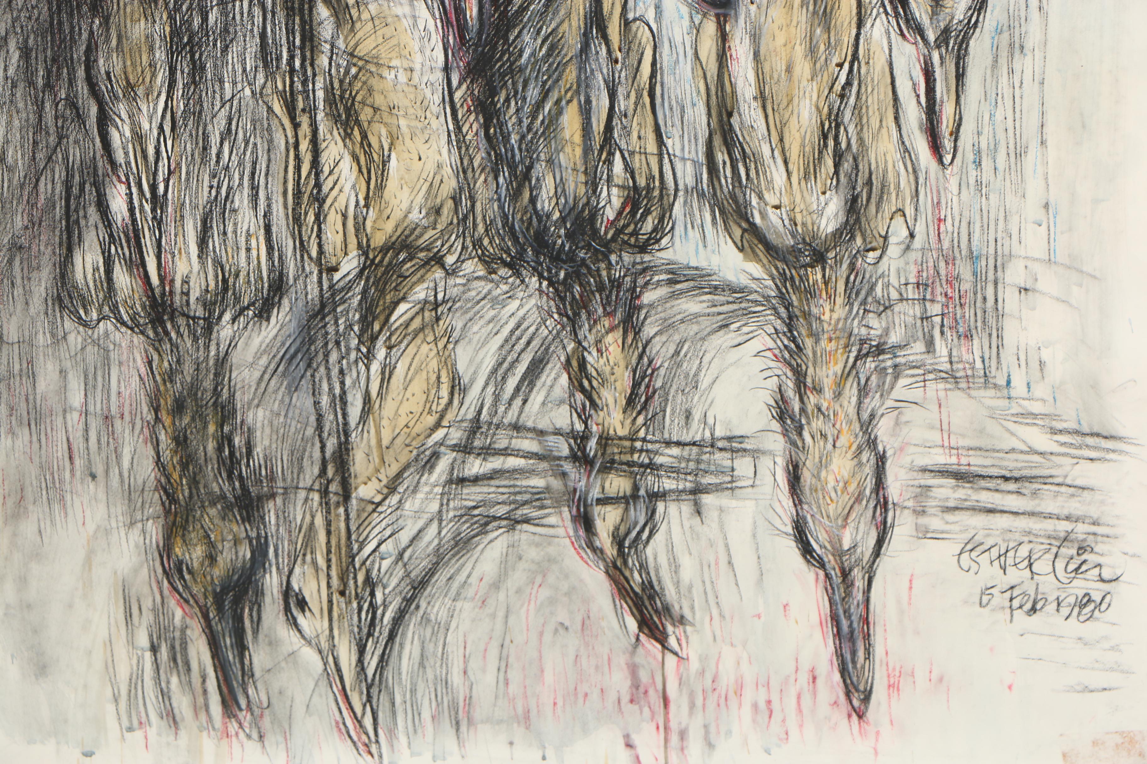 Esther Liu 1980 Pastel Drawing