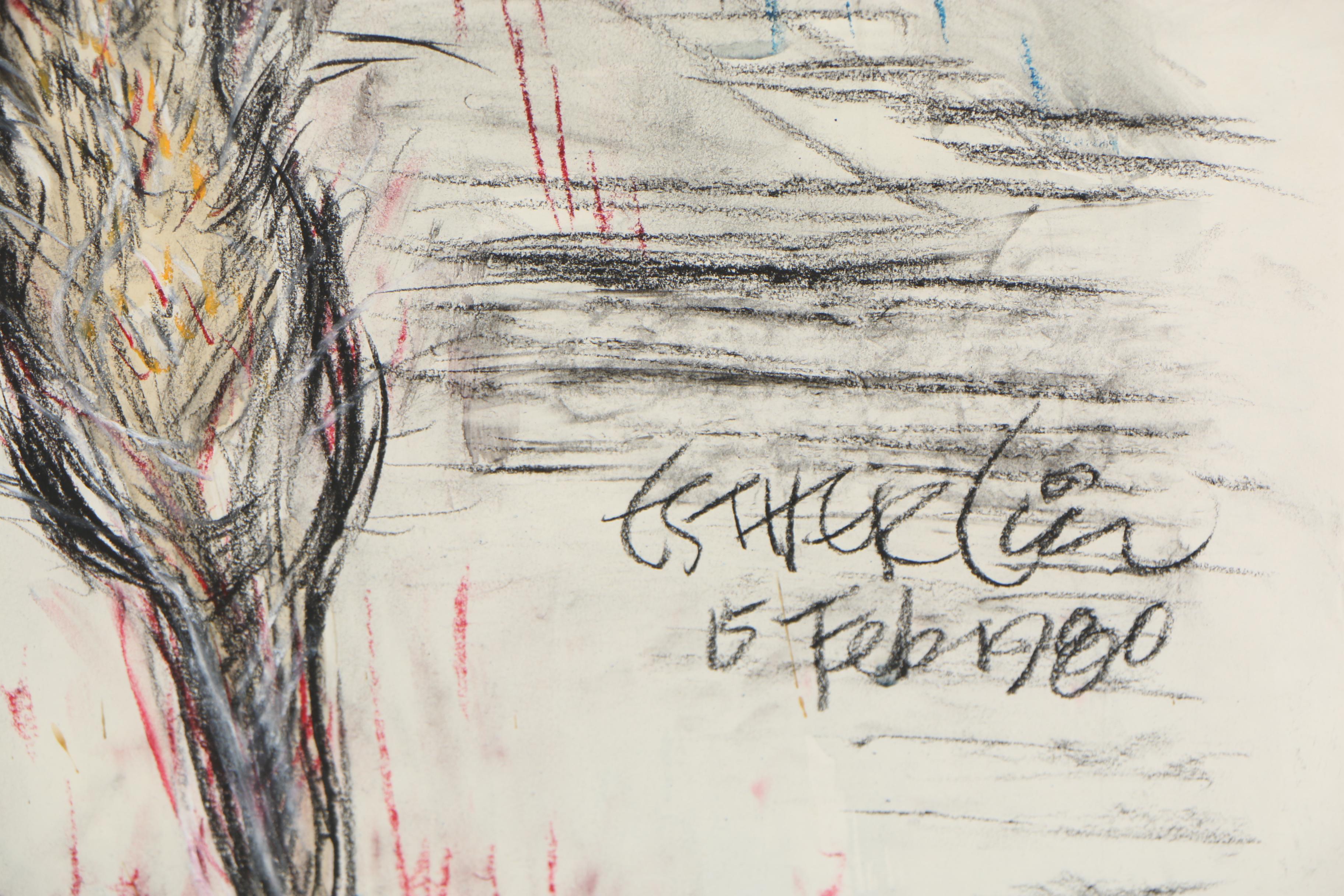 Esther Liu 1980 Pastel Drawing