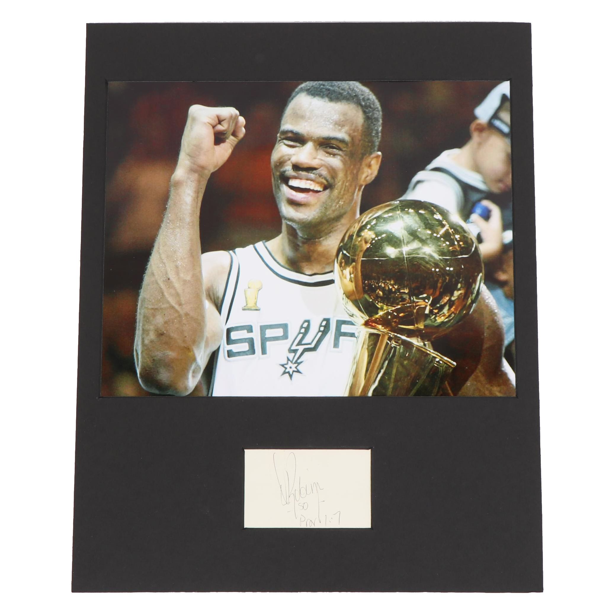 David Robinson Autographed Business Card with Photo - JSA COA