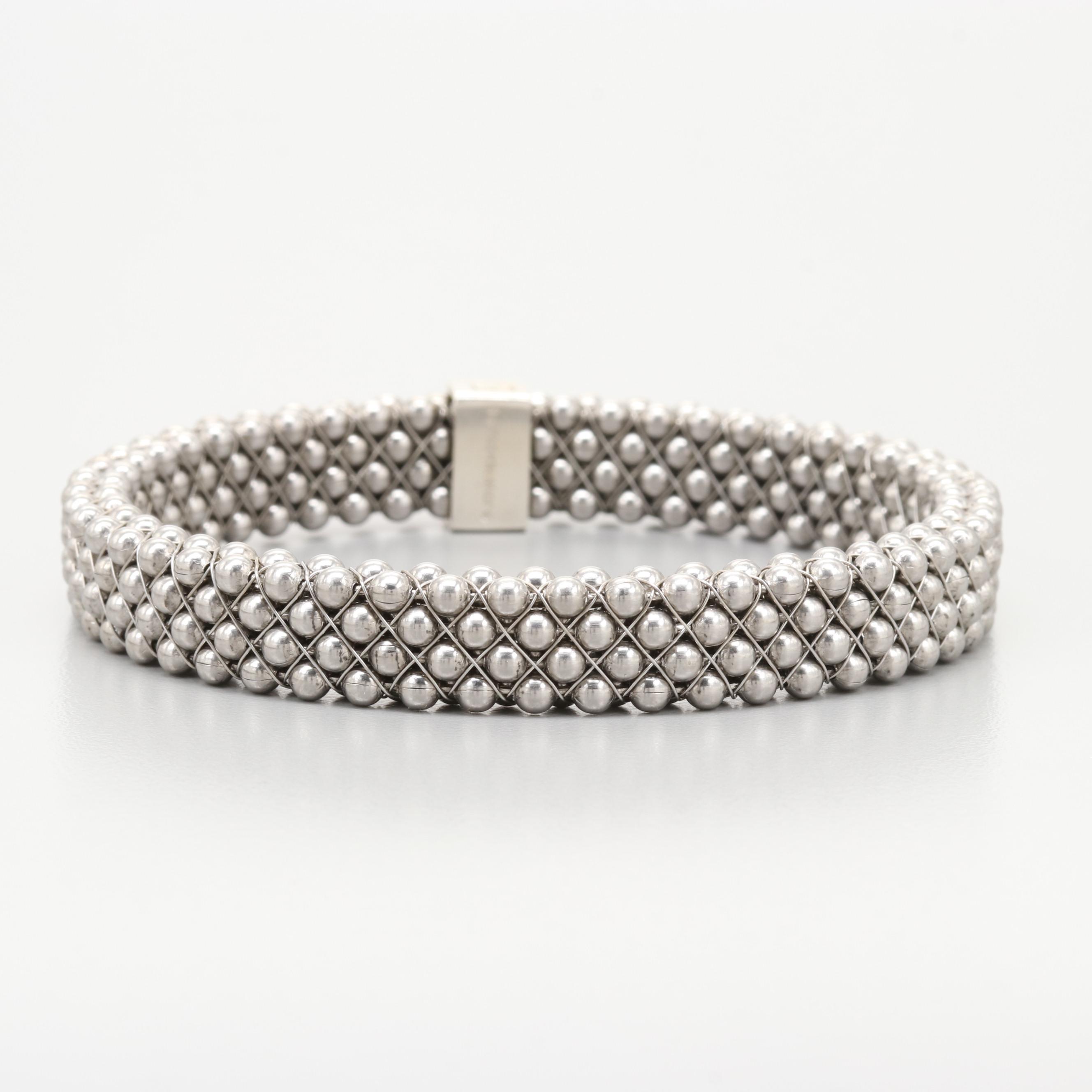 John Humphries Silver Tone "Elizabeth" Bangle Bracelet