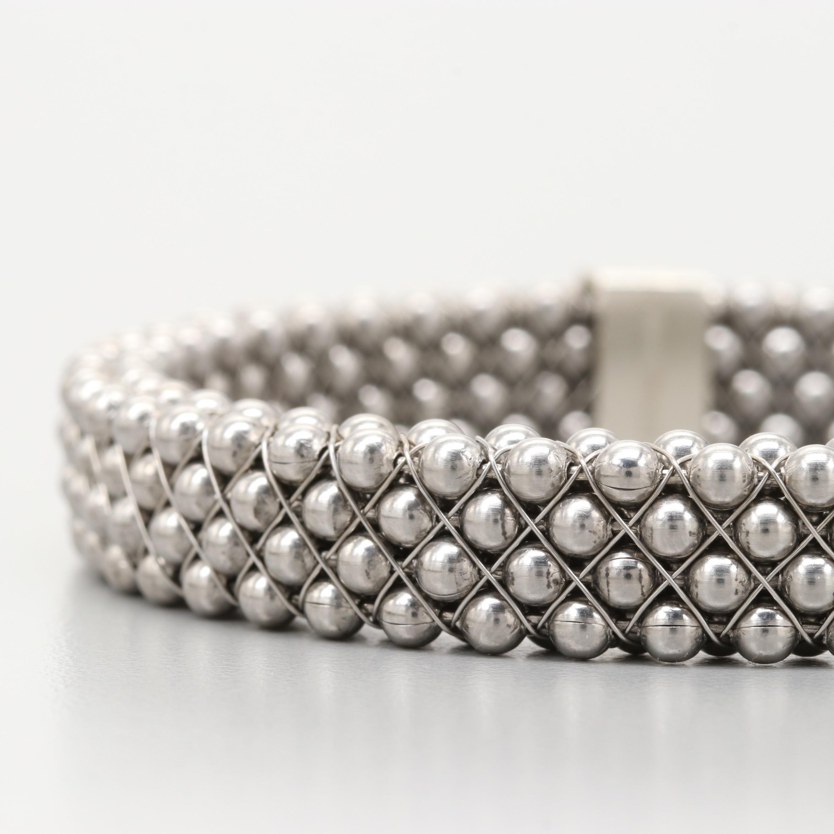 John Humphries Silver Tone "Elizabeth" Bangle Bracelet