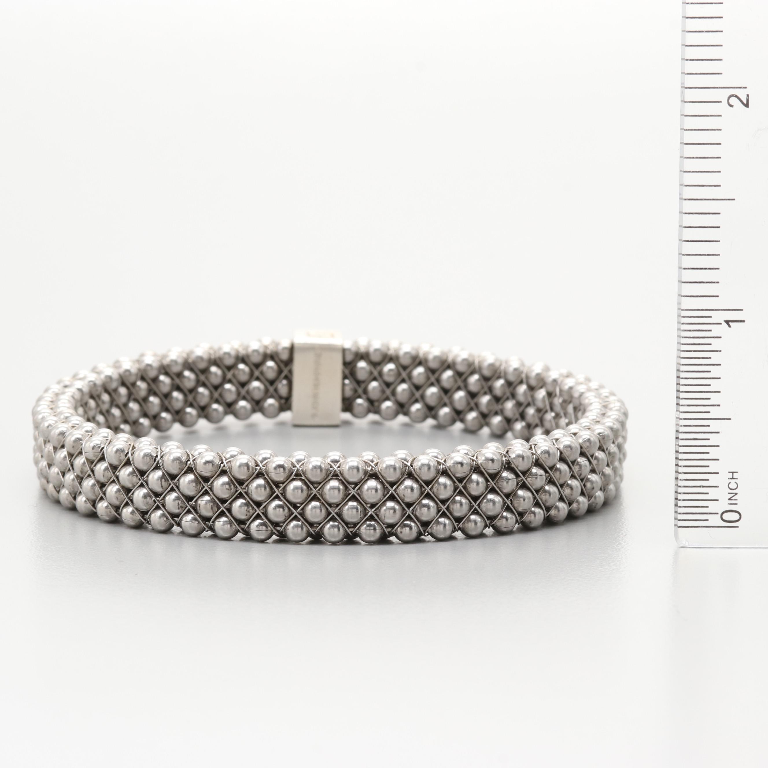 John Humphries Silver Tone "Elizabeth" Bangle Bracelet