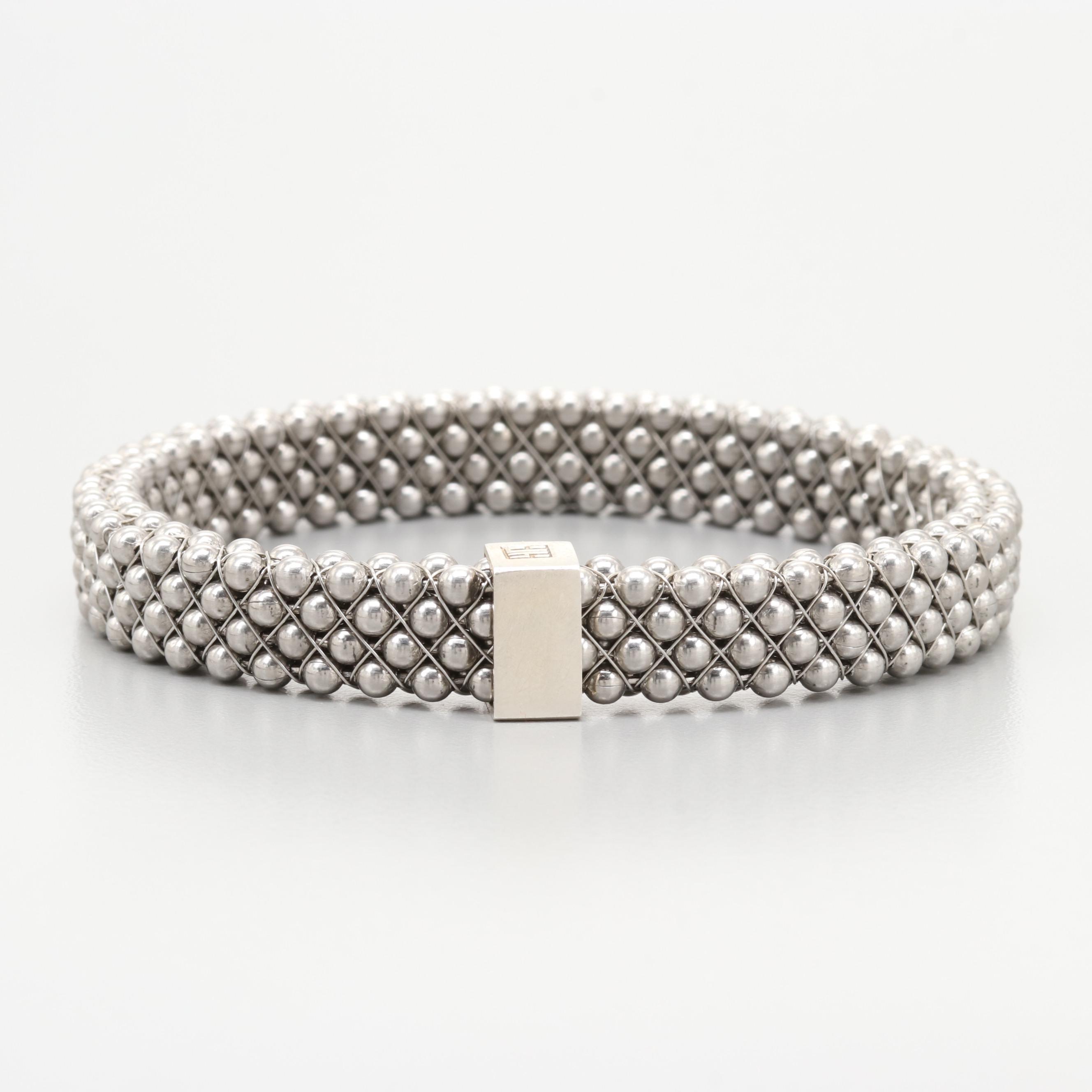 John Humphries Silver Tone "Elizabeth" Bangle Bracelet