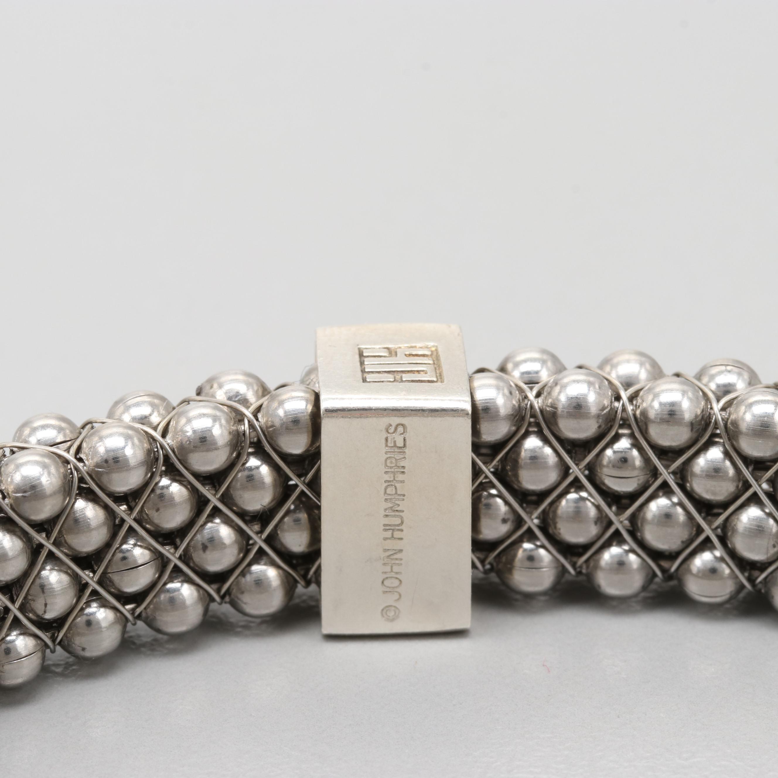 John Humphries Silver Tone "Elizabeth" Bangle Bracelet