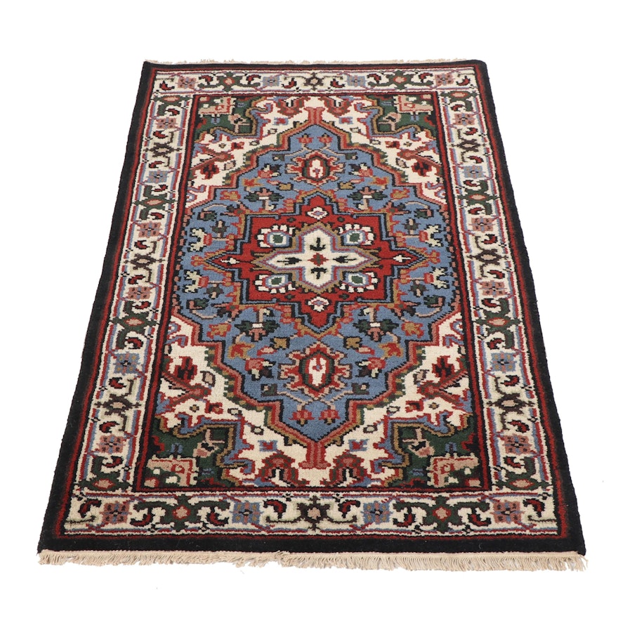 Hand-Knotted Indo-Persian Heriz Wool Rug