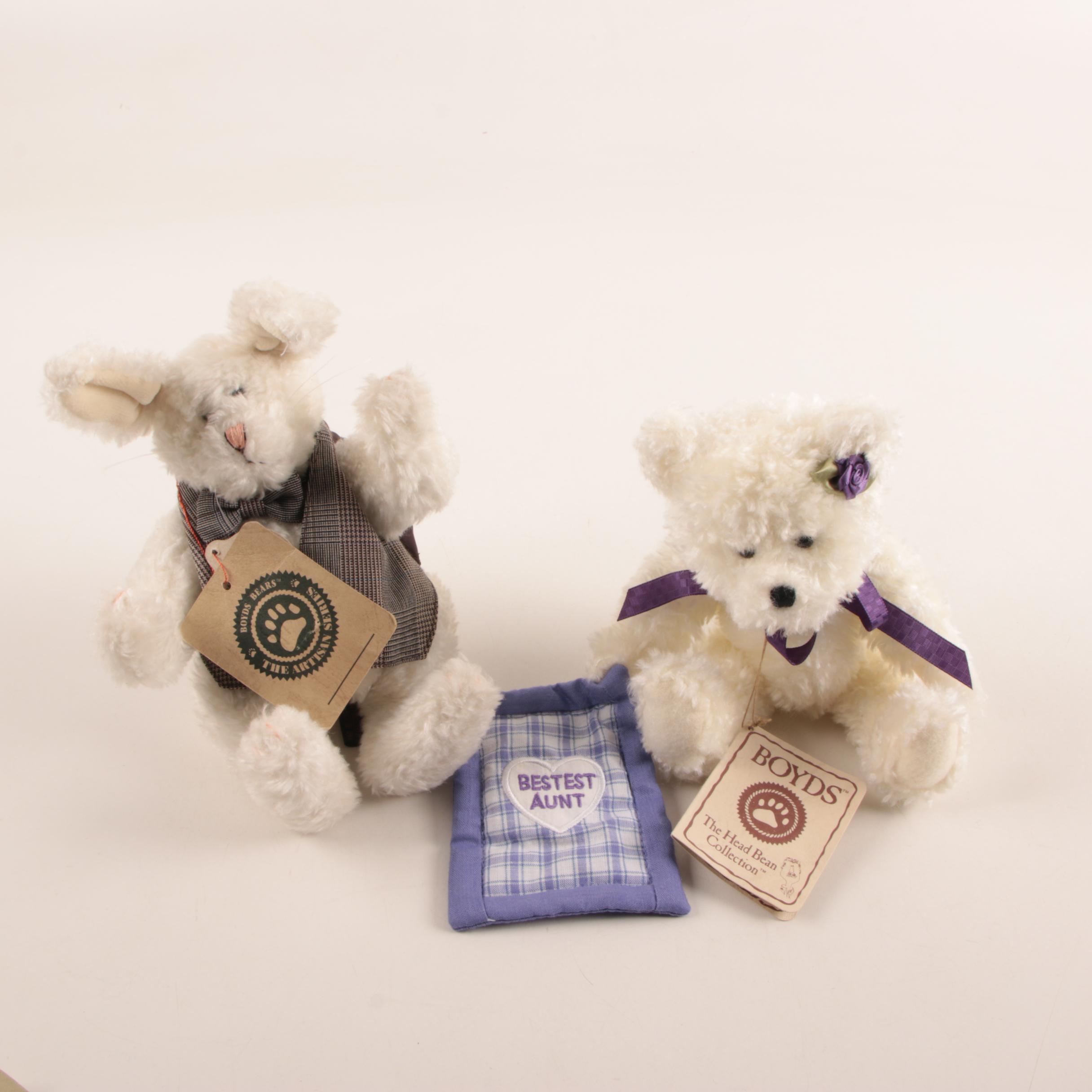 Boyd's Bears Stuffed Animals including "Lilith Angel Ewe" and Wooden Crates