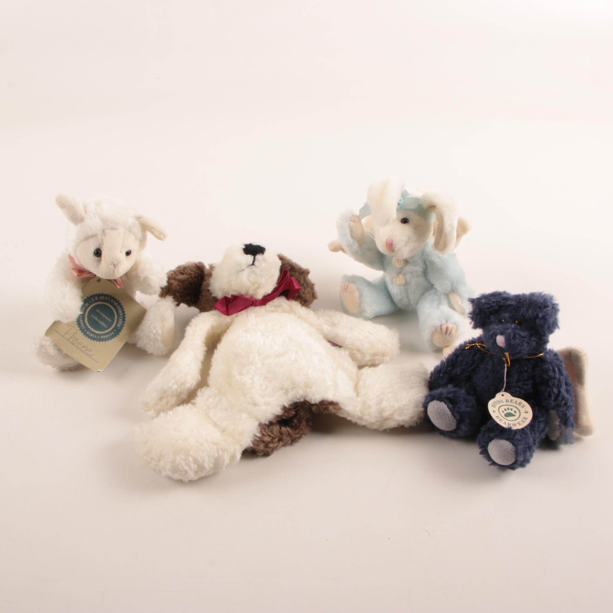 Boyd's Bears Stuffed Animals including "Lilith Angel Ewe" and Wooden Crates