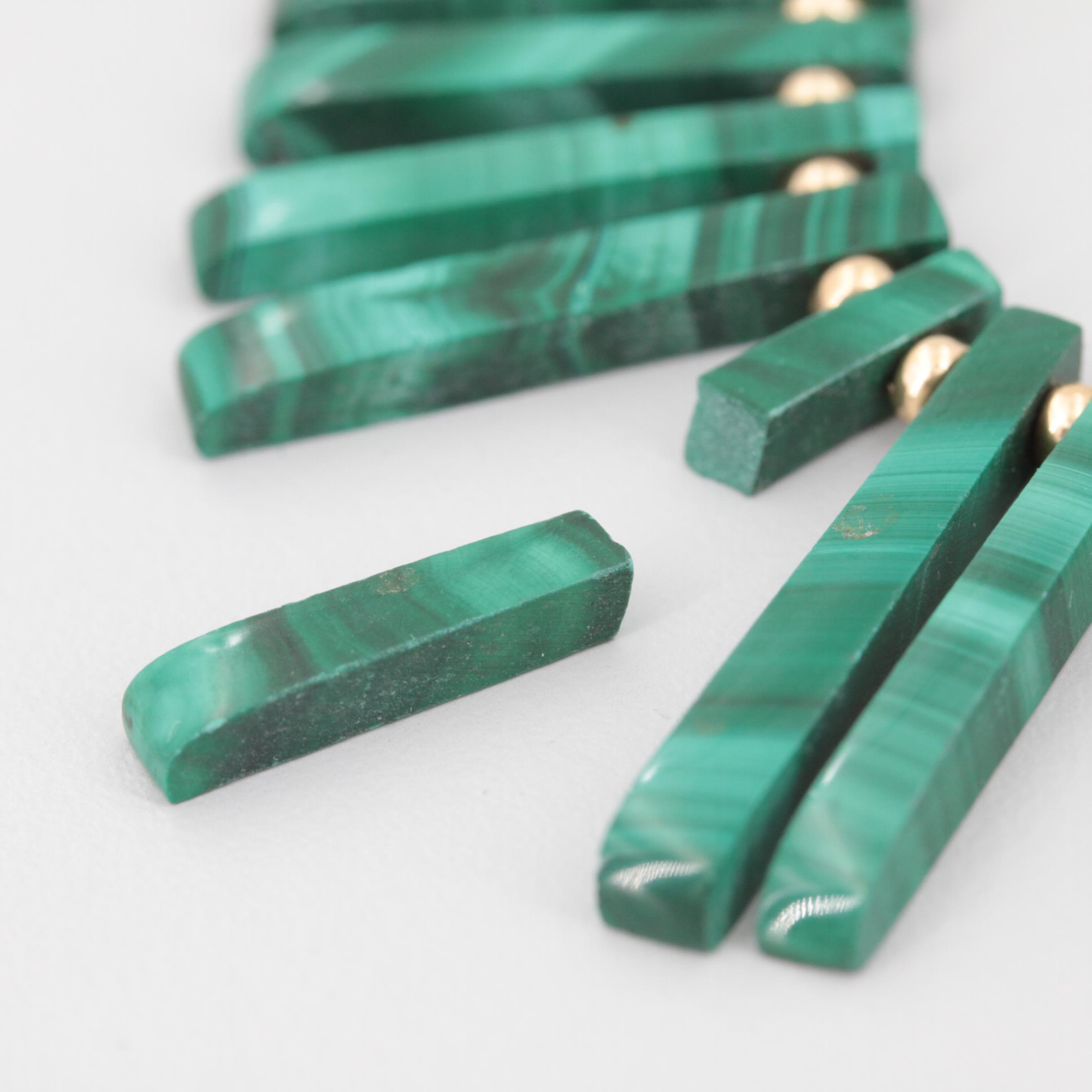 14K Yellow Gold Malachite Necklace