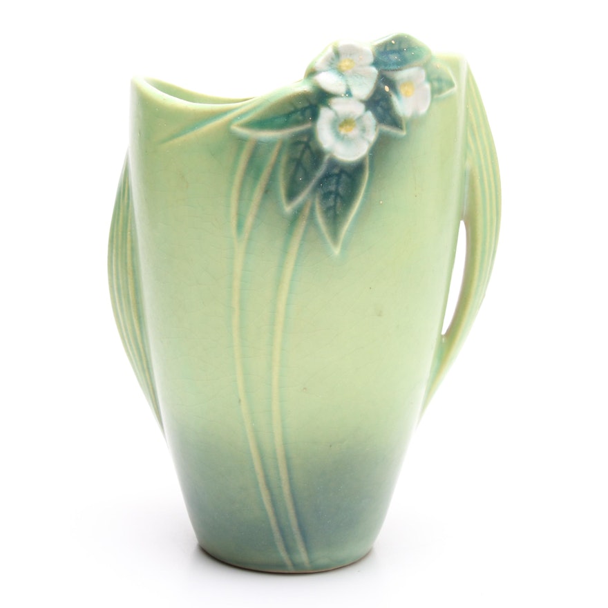 Roseville Pottery "Mock Orange" Green Vase, circa 1930