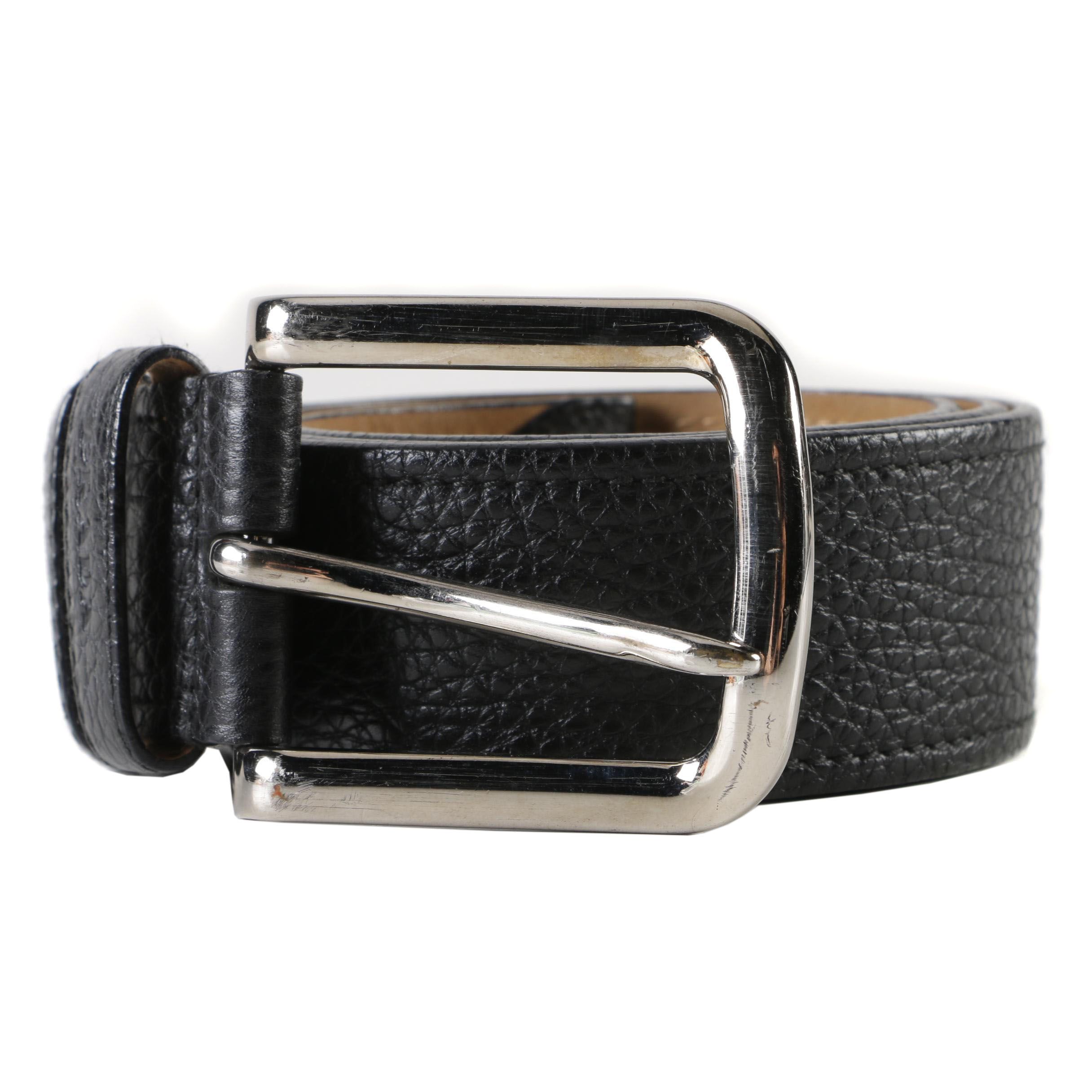 Prada Vitello Daino Pebbled Leather Belt