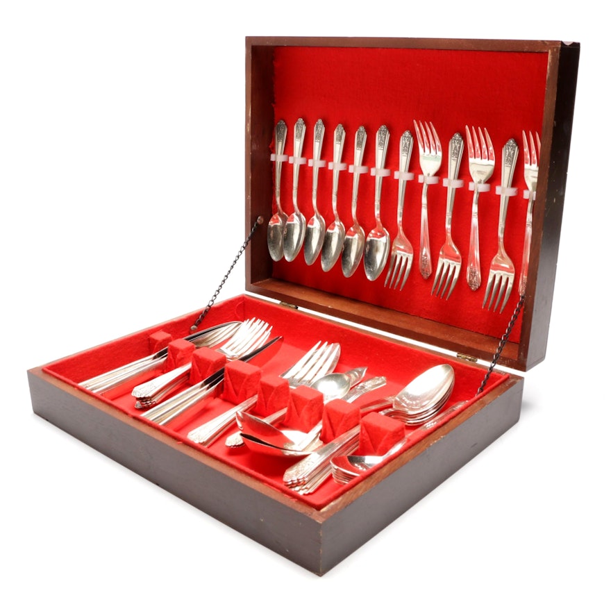 Royal Saxony "Royal Saxony 1935" Silver Plate Flatware with Case