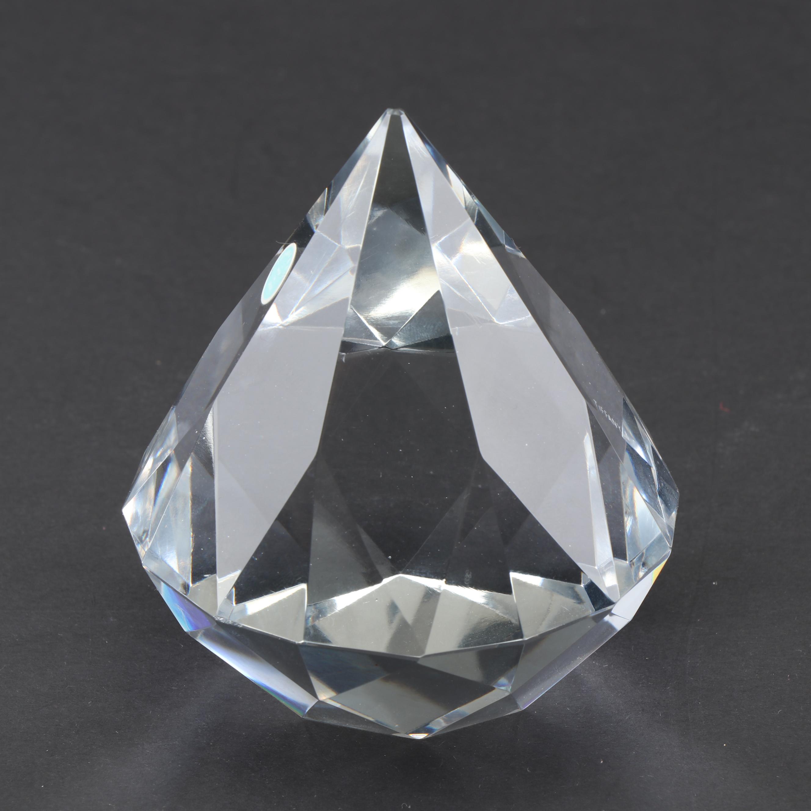 Tiffany and Co. Diamond Cut Crystal Paperweight