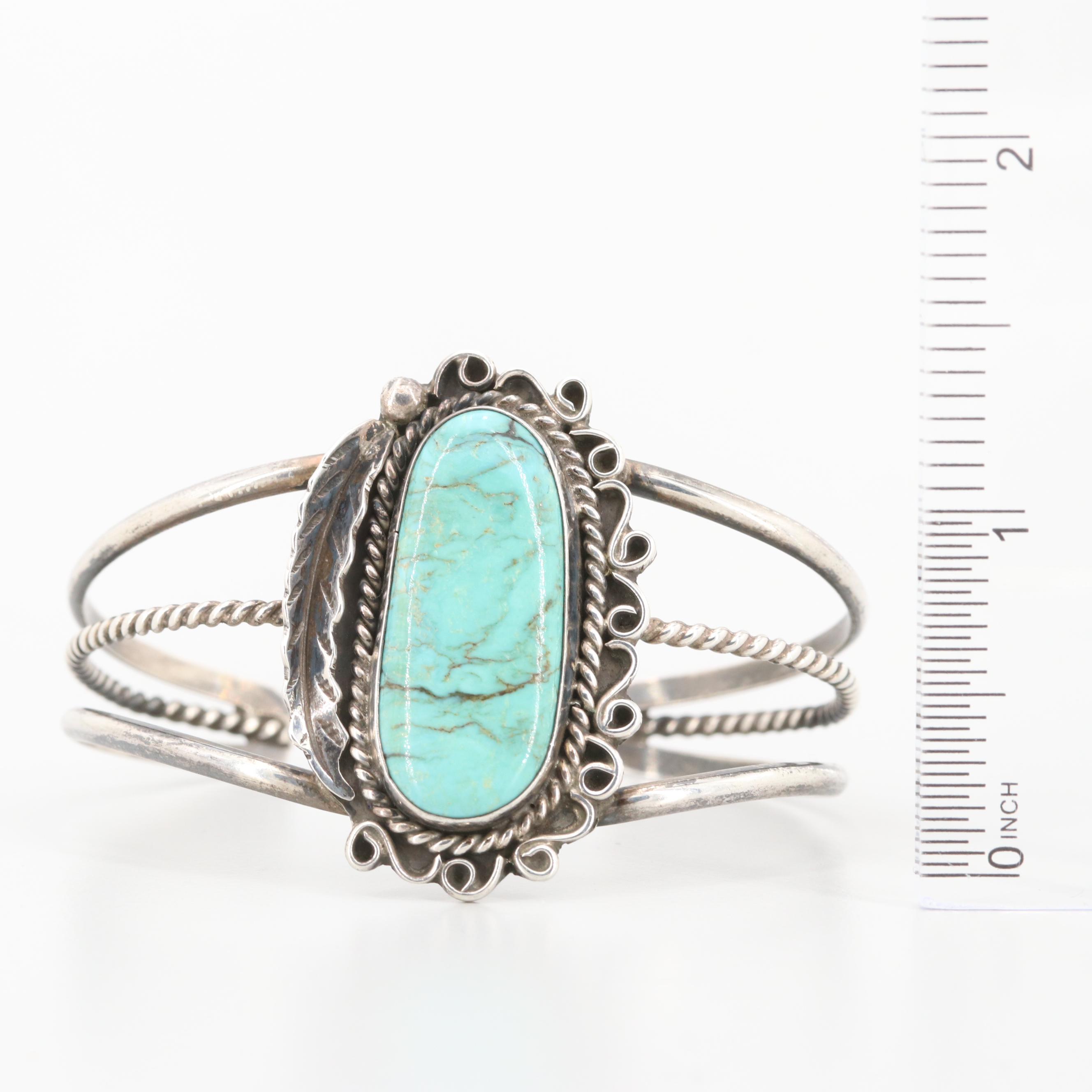 Southwestern Sterling Silver Turquoise Bracelet