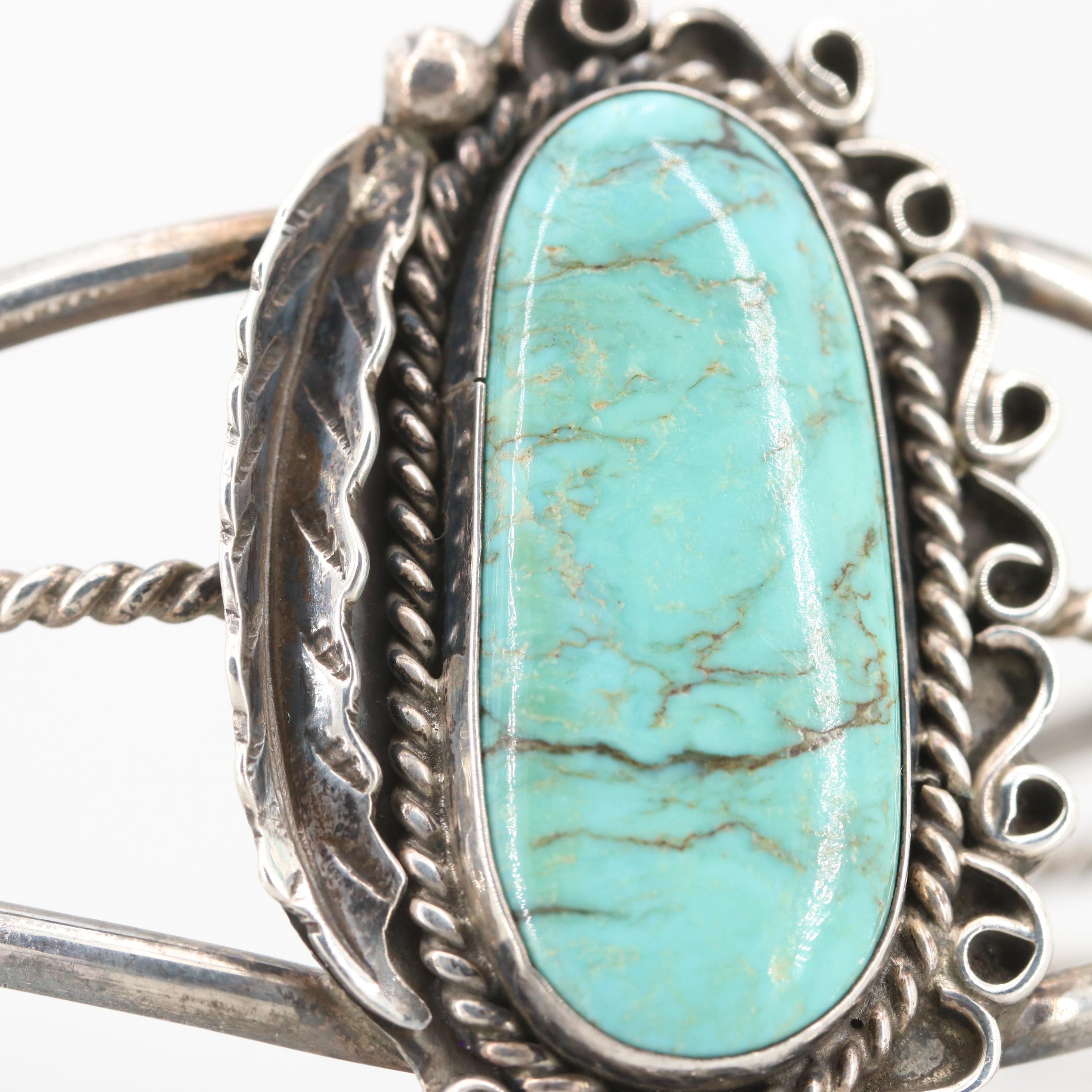 Southwestern Sterling Silver Turquoise Bracelet